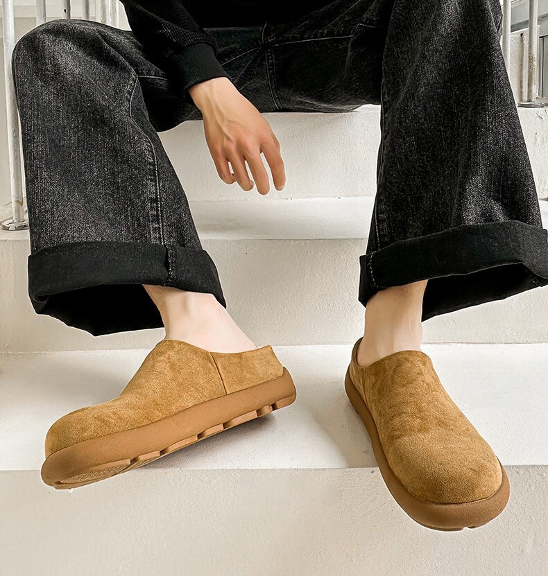 2025新款韓系復古厚底勃肯拖鞋