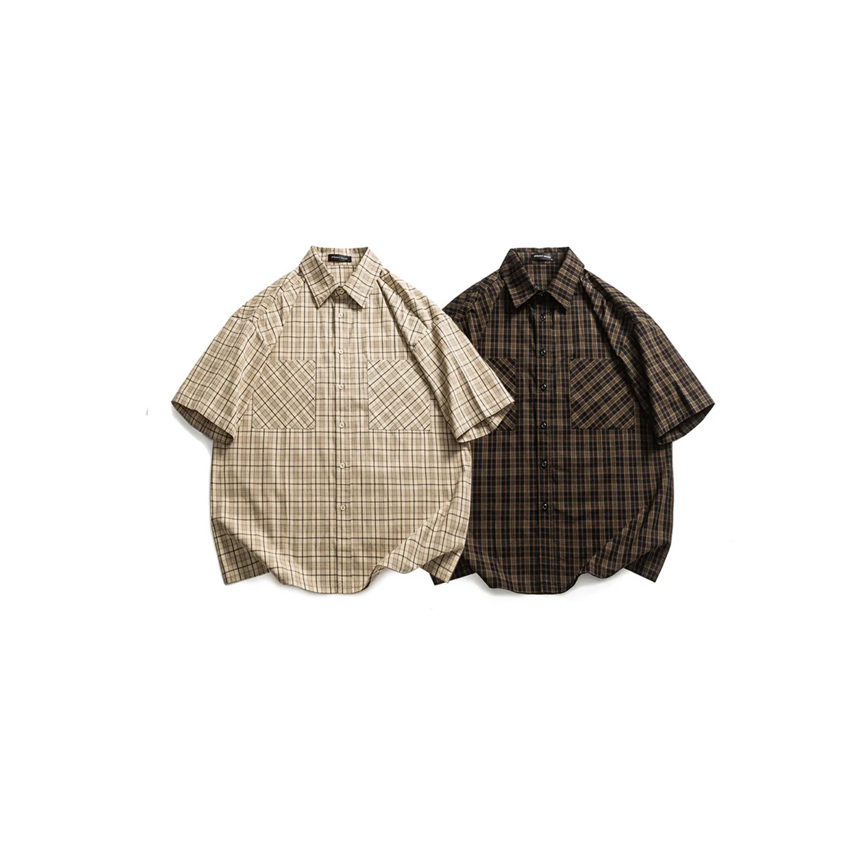 OurPick Vintage Plaid Shirt 復古格紋短袖襯衫 2色