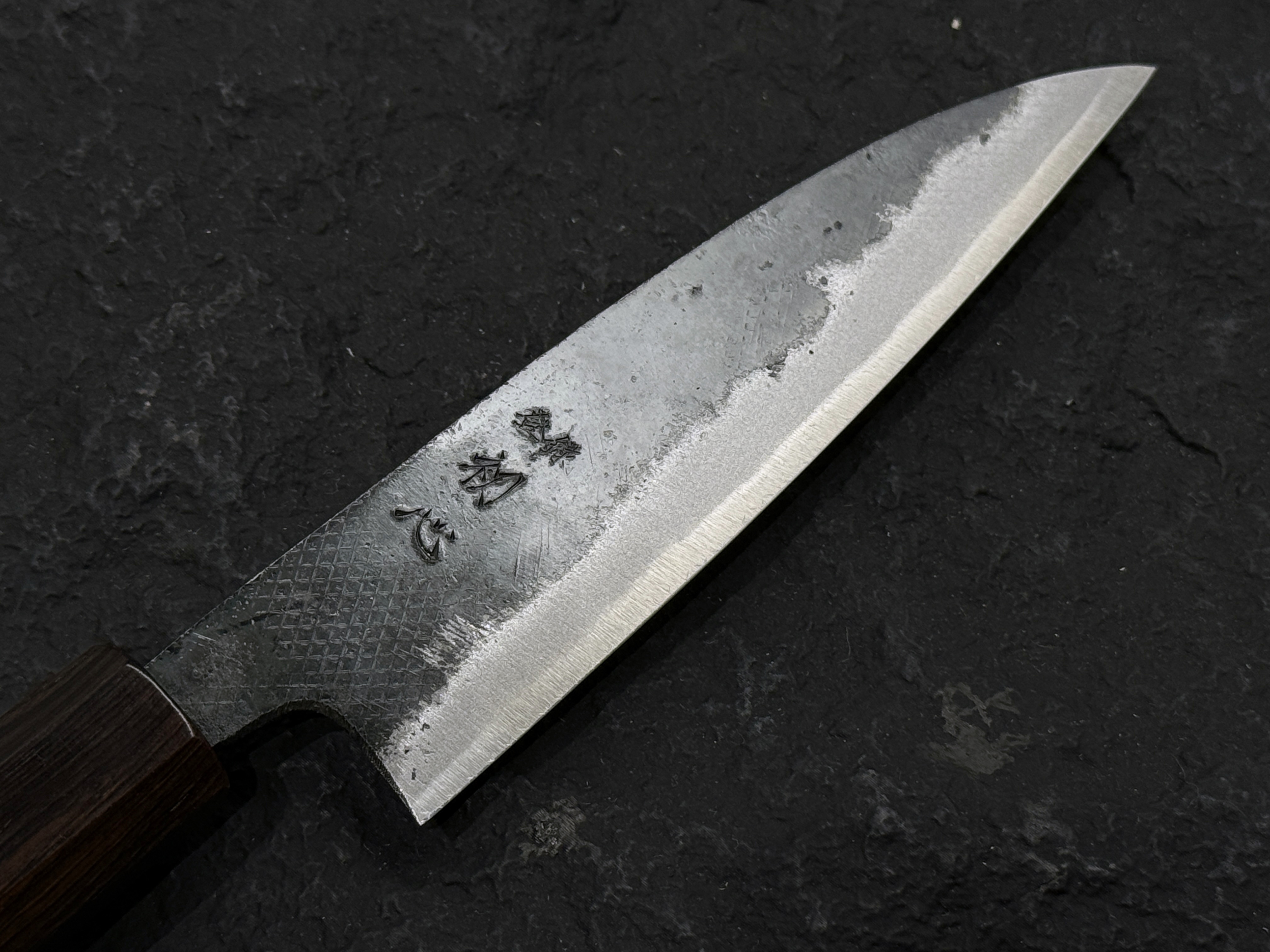 初心 墨 青二鋼 黑打 小刀 黑檀柄