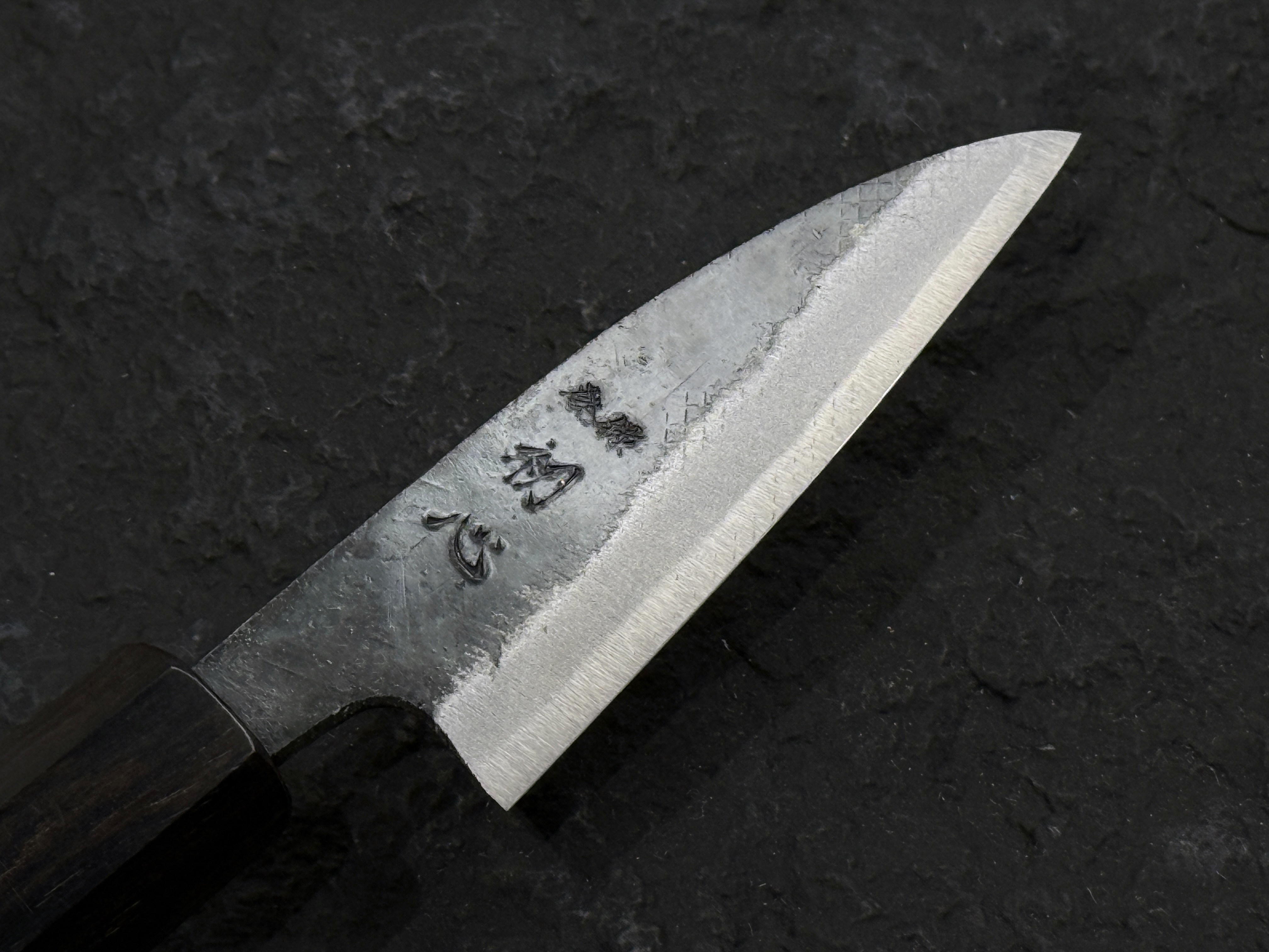 初心 墨 青二鋼 黑打 小刀 黑檀柄