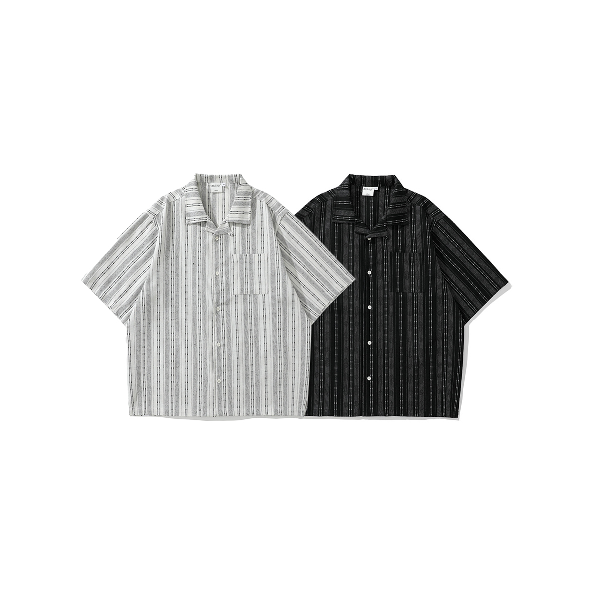 OurPick Wide Linen Striped Shirt 日系寬版亞麻條紋襯衫 2色