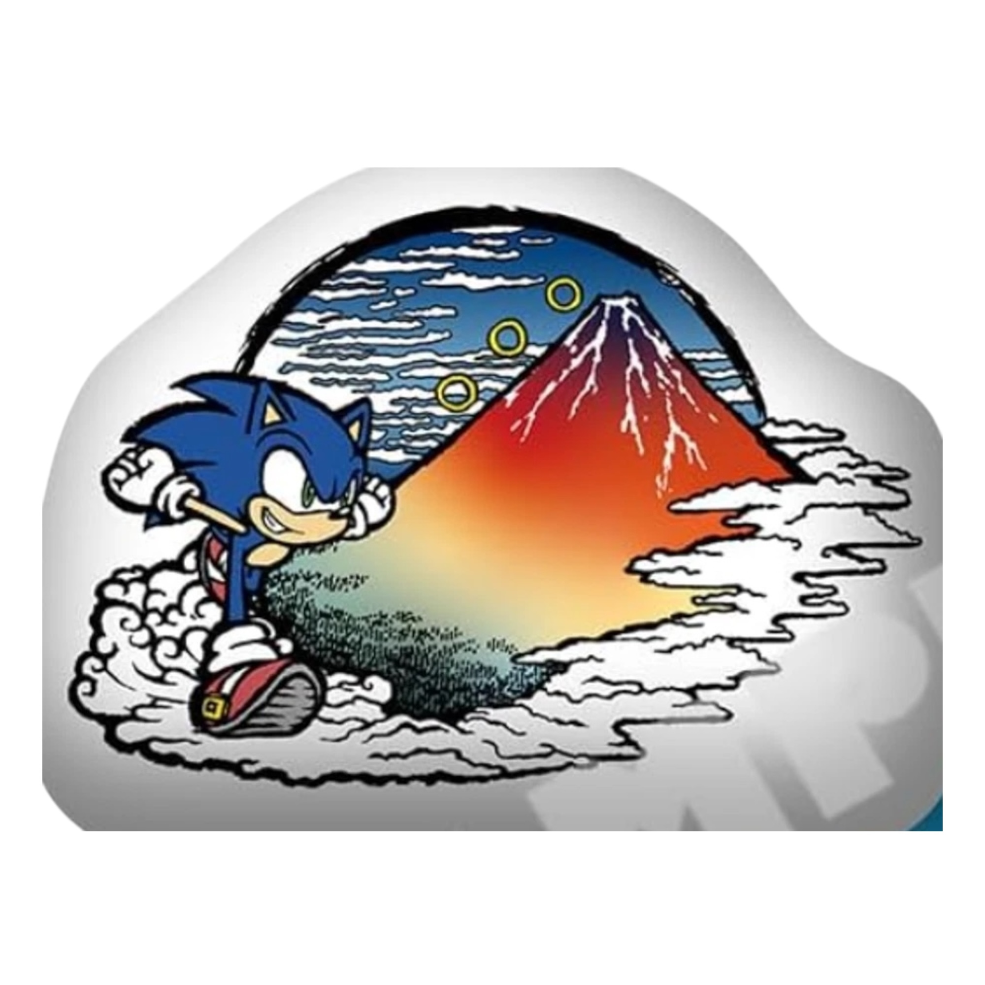 SONIC in Ukiyo-e - Red Fuji Cushion