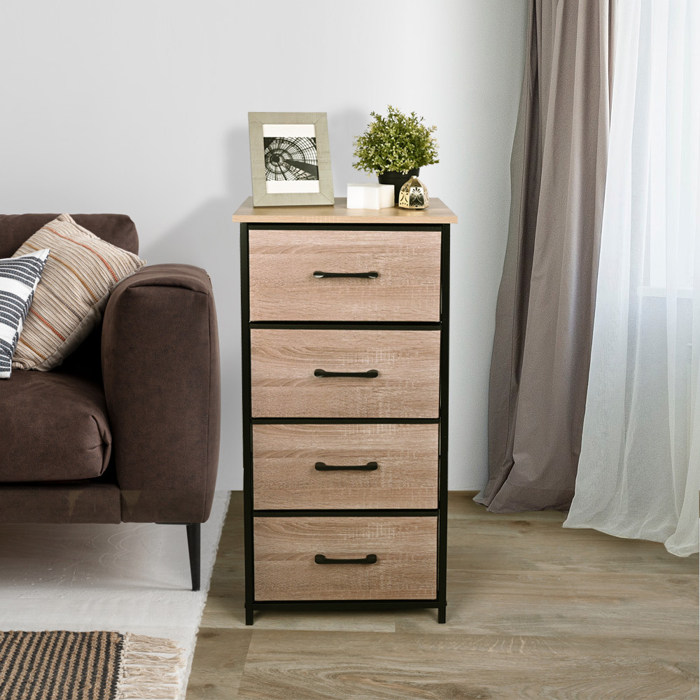 【AOTTO】日系和風四層木紋抽屜收納櫃(AC-801)