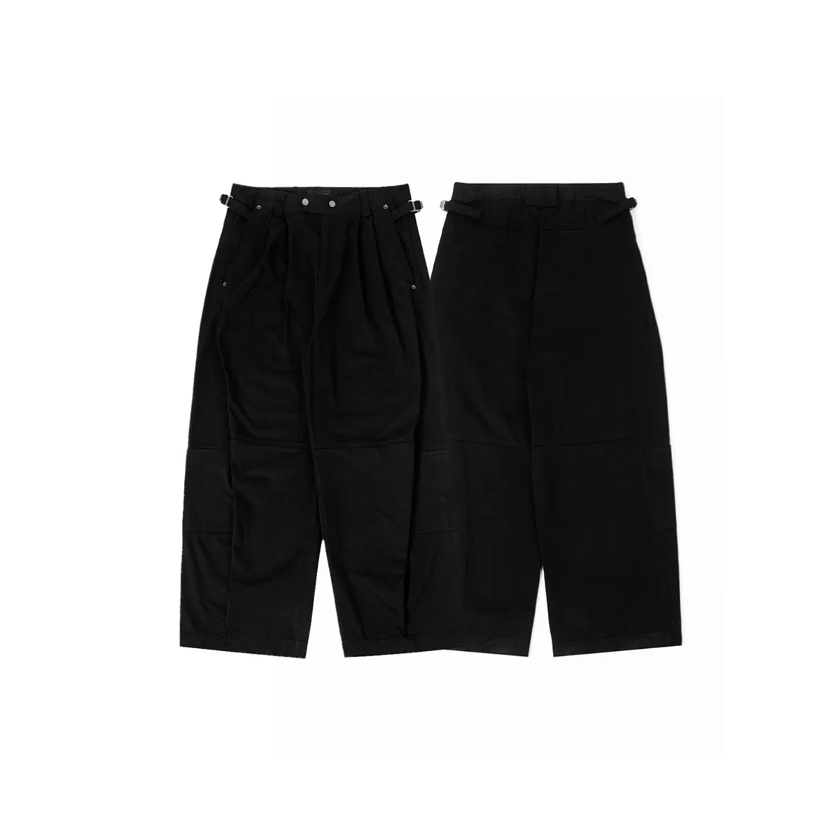 OurPick Twill Easy Pants 打摺雙釦闊腿彎刀褲