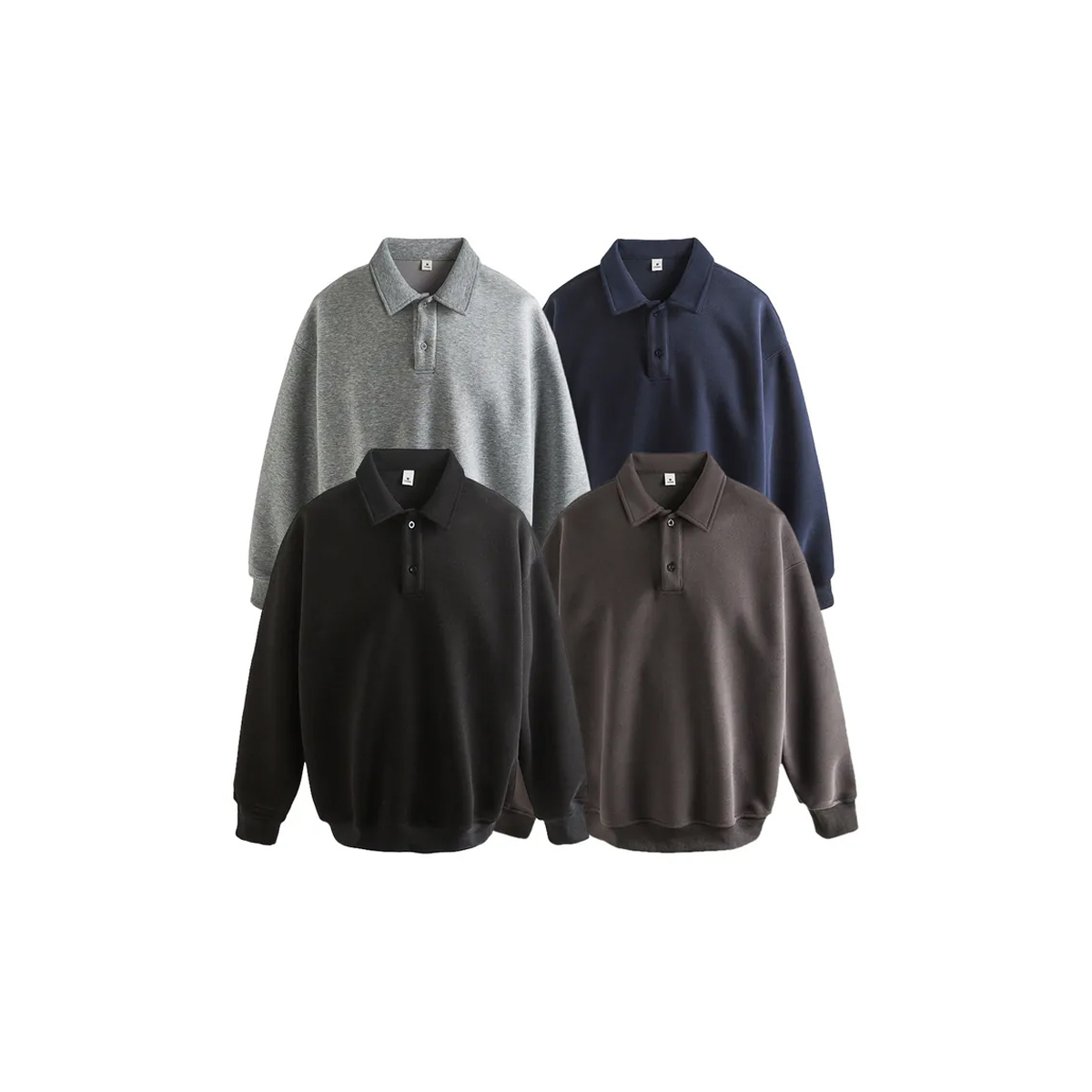 OurPick Wide Long Sleeve Polo Shirt 400G 寬版長袖Polo衫 4色