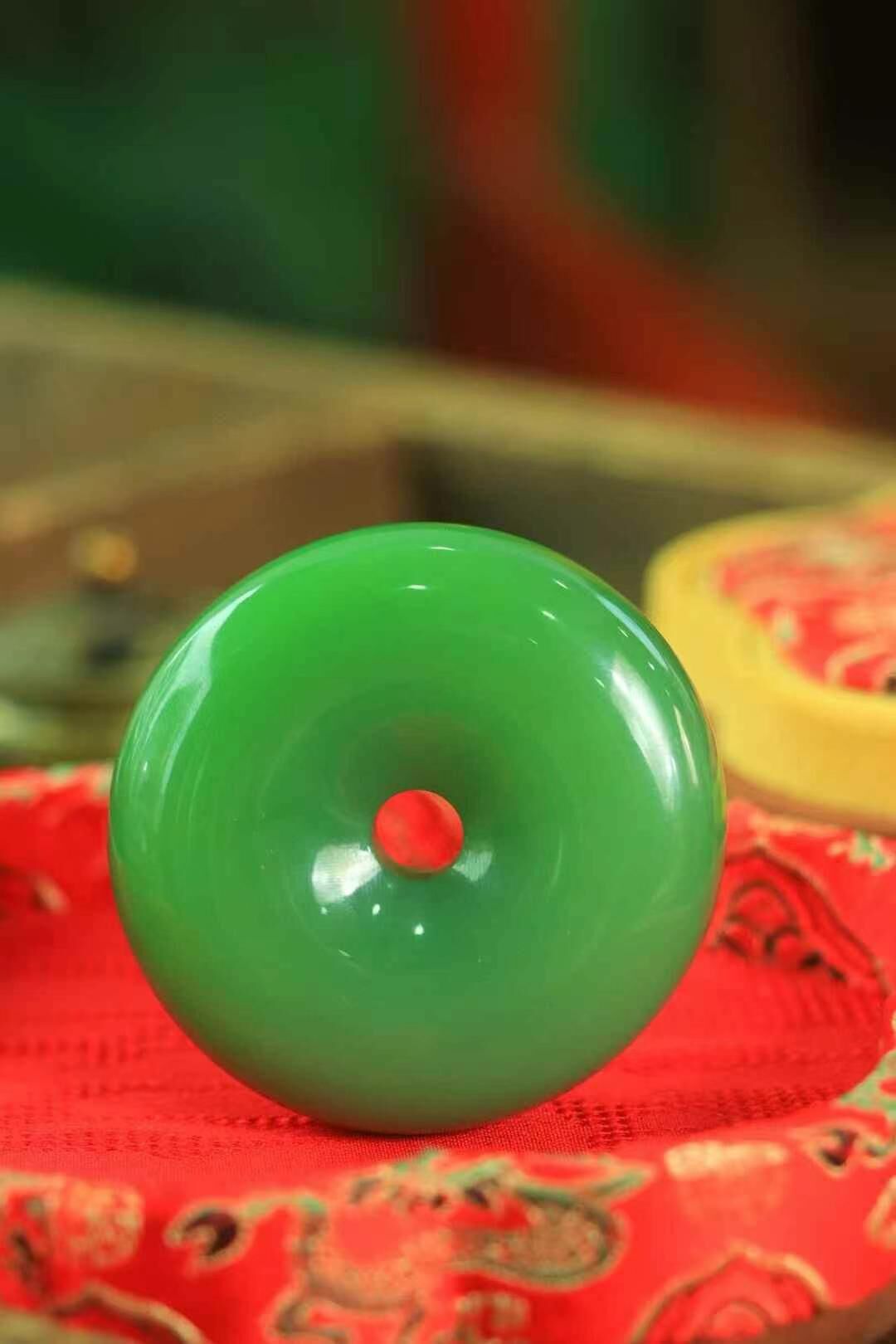 62716 和田玉碧玉平安扣 (56mm直徑)