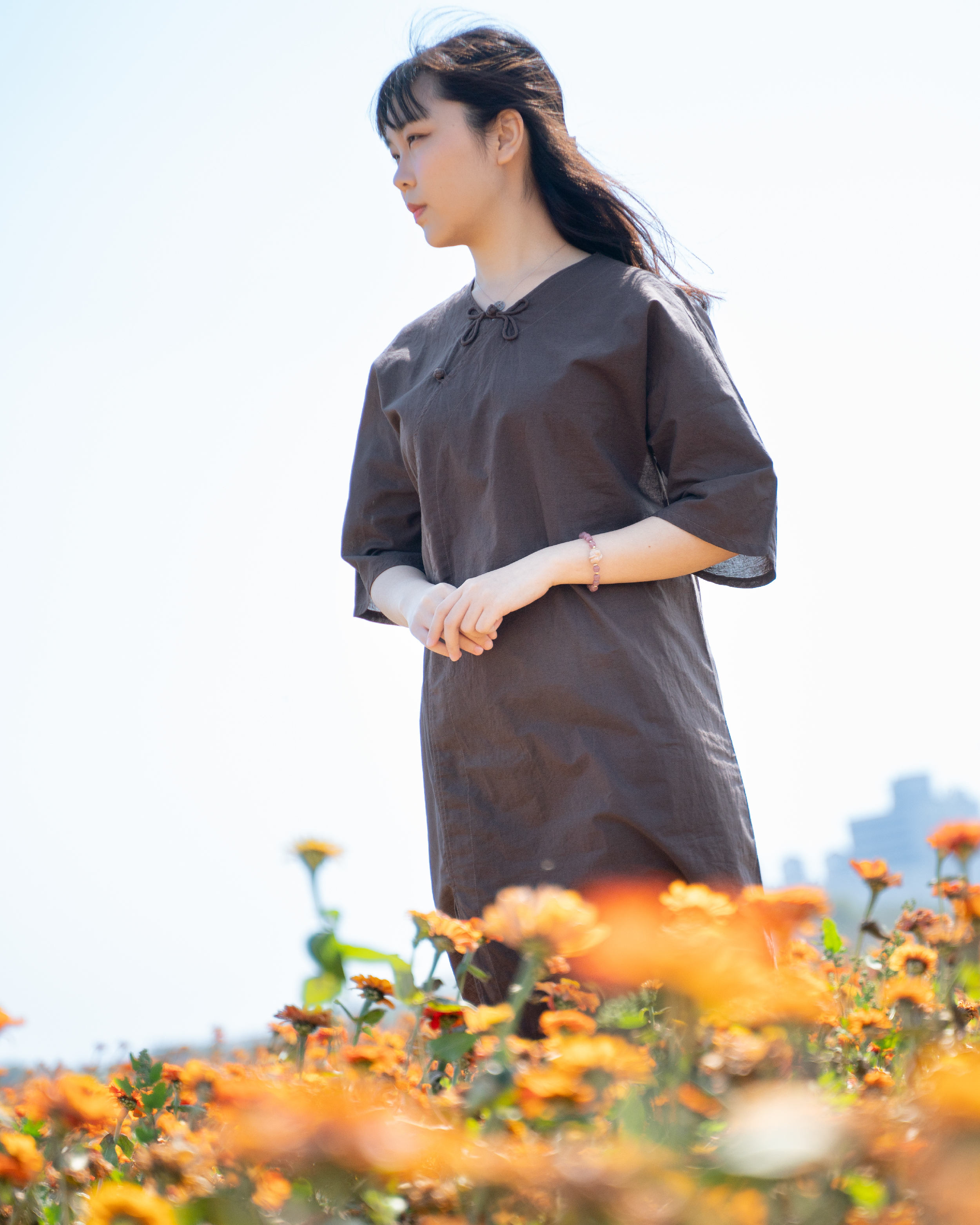 花舞—牡丹蝴蝶花釦洋裝