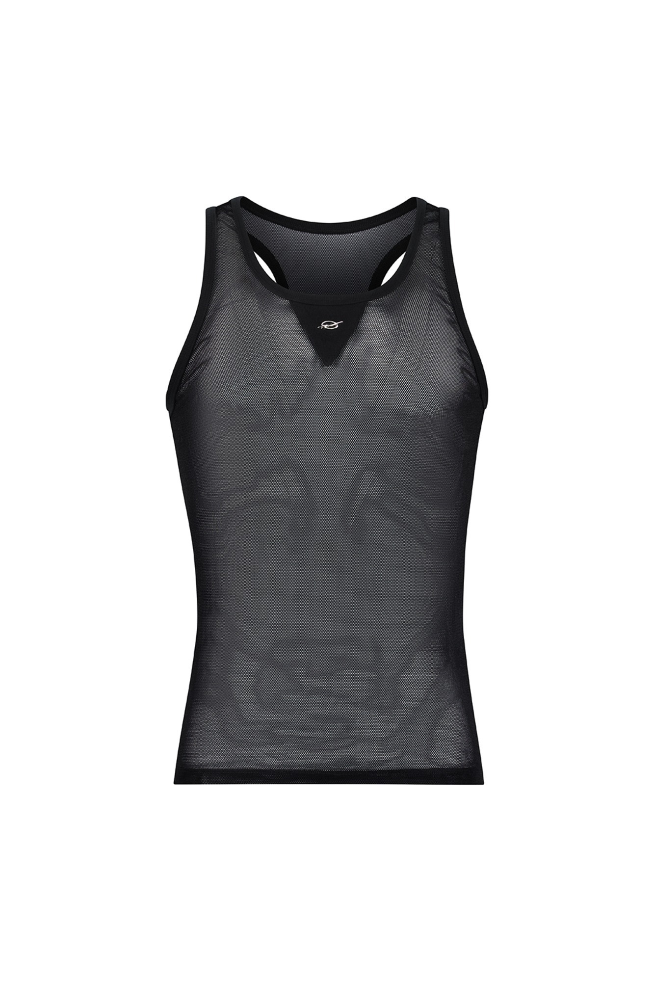 Mesh Metal Logo Sleeveless - Black