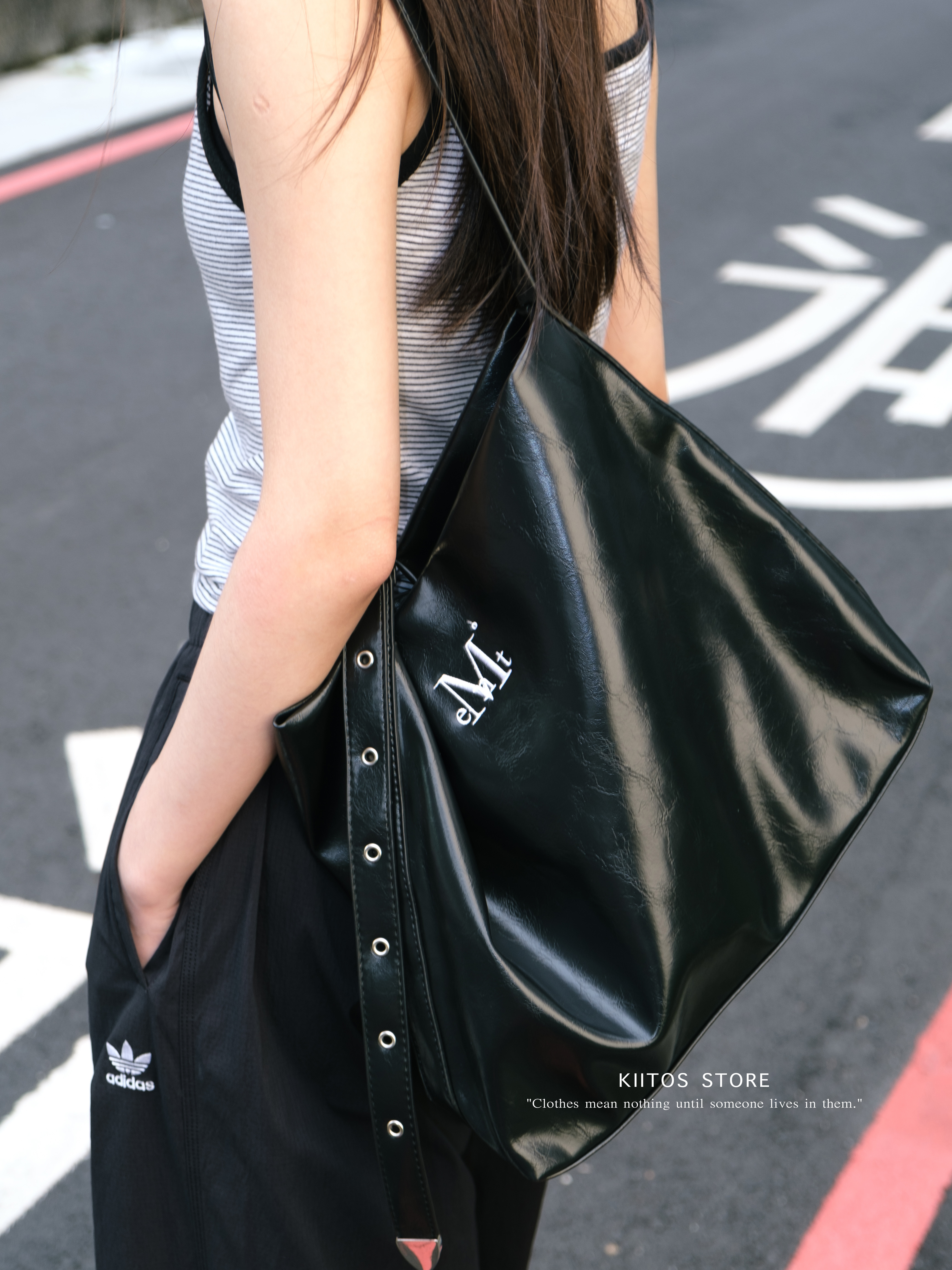 【現貨】韓國代購 MUCENT WESTERN LEATHER SHOULDER BAG 超大容量 皮革皮帶包 單肩包 斜背包