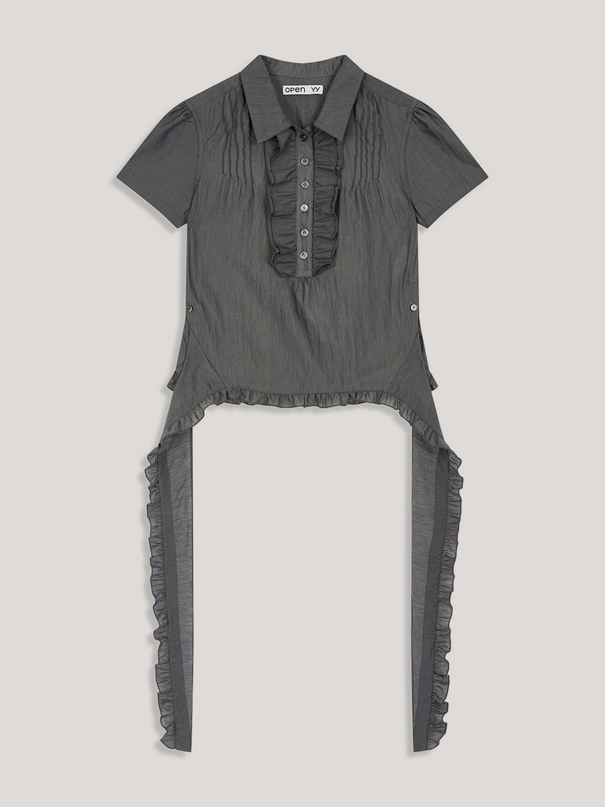 Open YY(オープンワイワイ) RUFFLE POLO SHIRT OPEN YY RUFFLE POLO SHIRT 襯衫|ARKIVE STUDIO