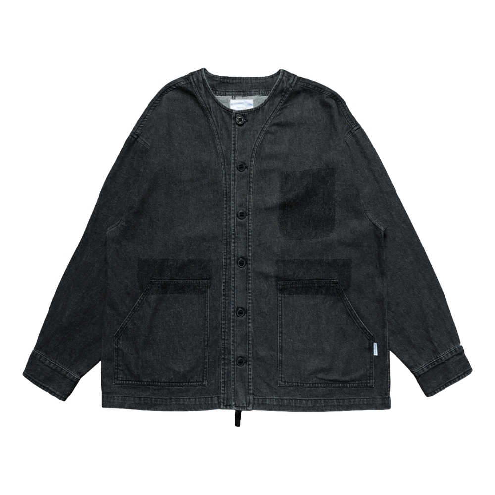 ODE WASHED DENIM COLLARLESS