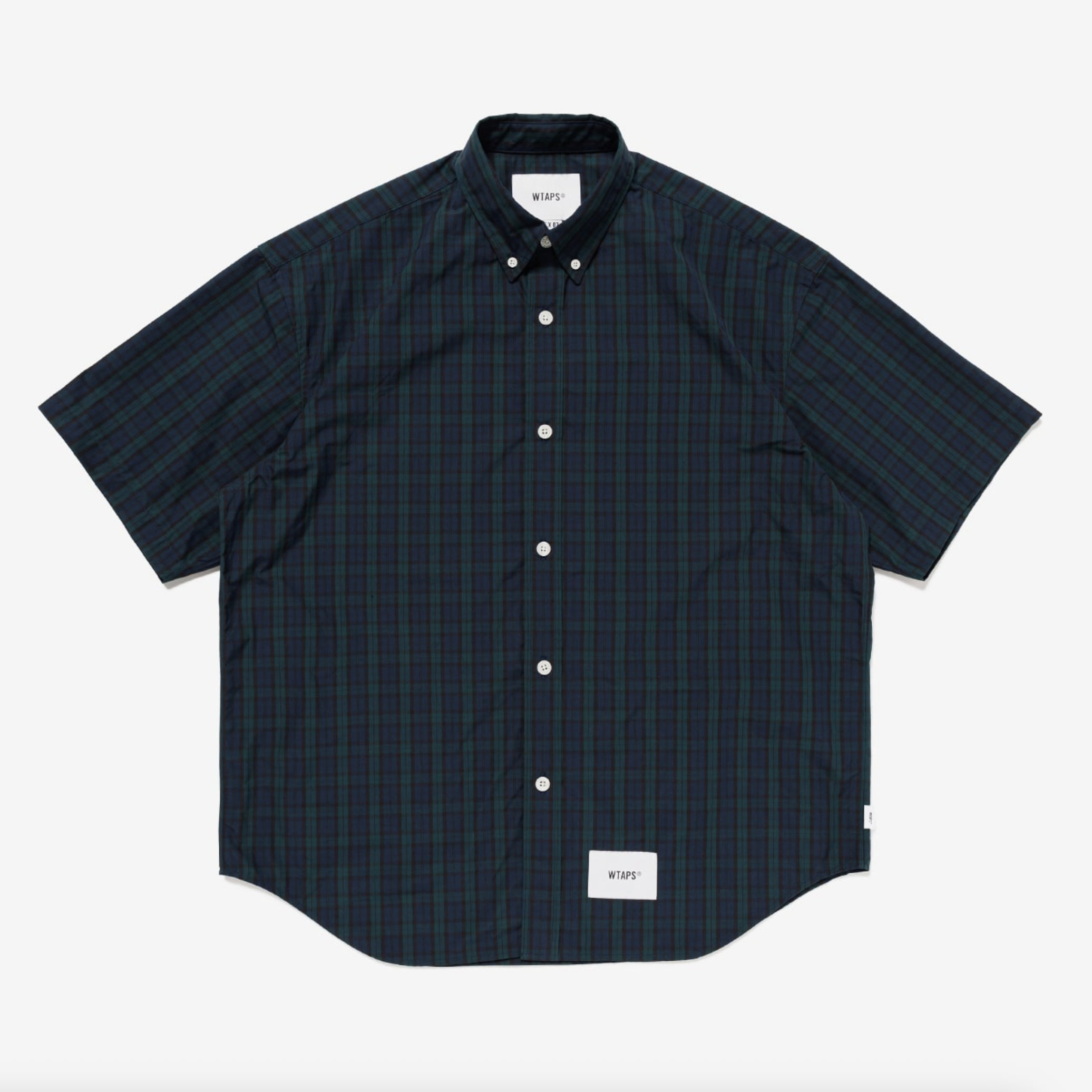 -(B4e01)-WTAPS BD 04 / SS / COTTON. BROADCLOTH. TEXTILE 格紋 短袖 襯衫-251WVDT-SHM06