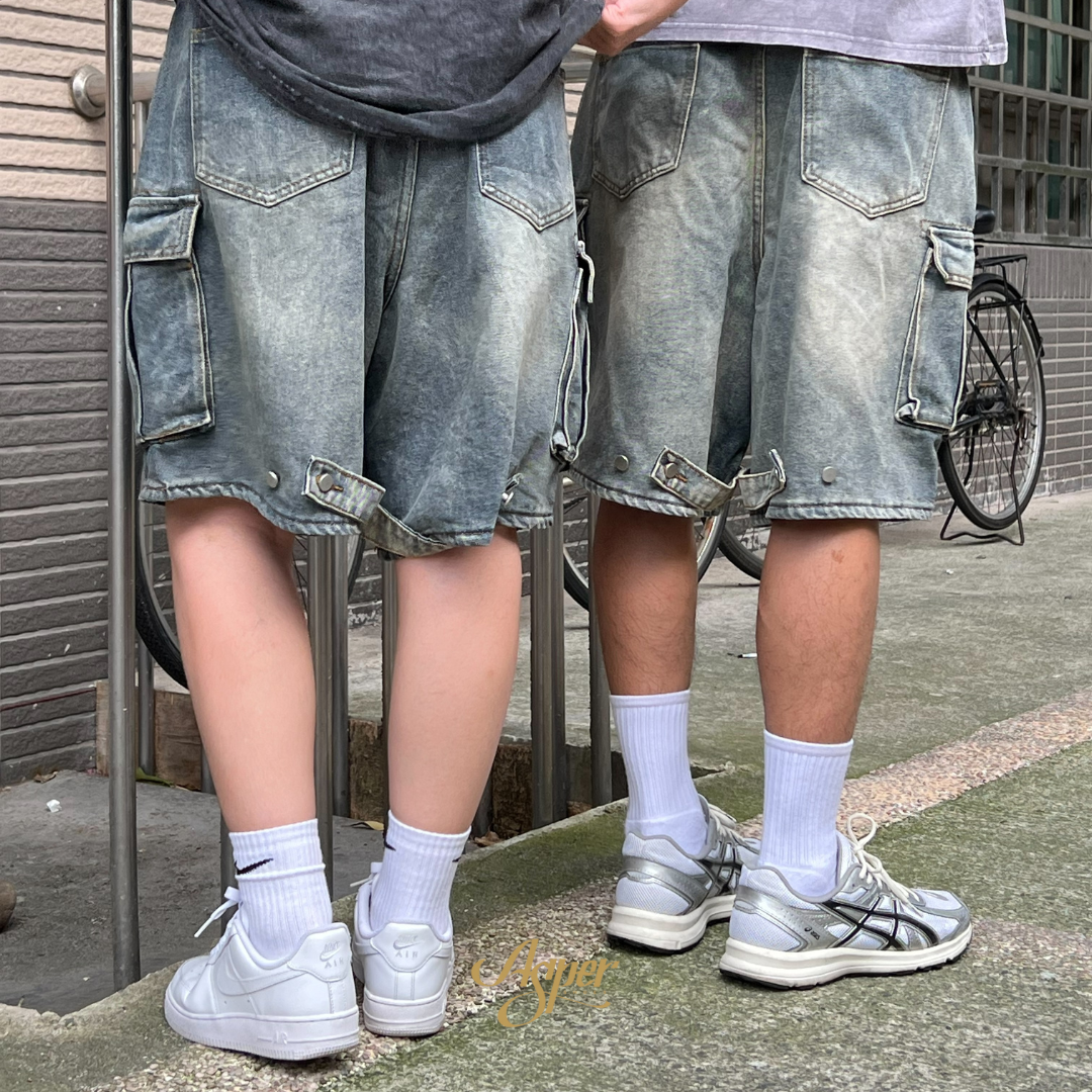 復古括腿牛仔短褲 SBG0016