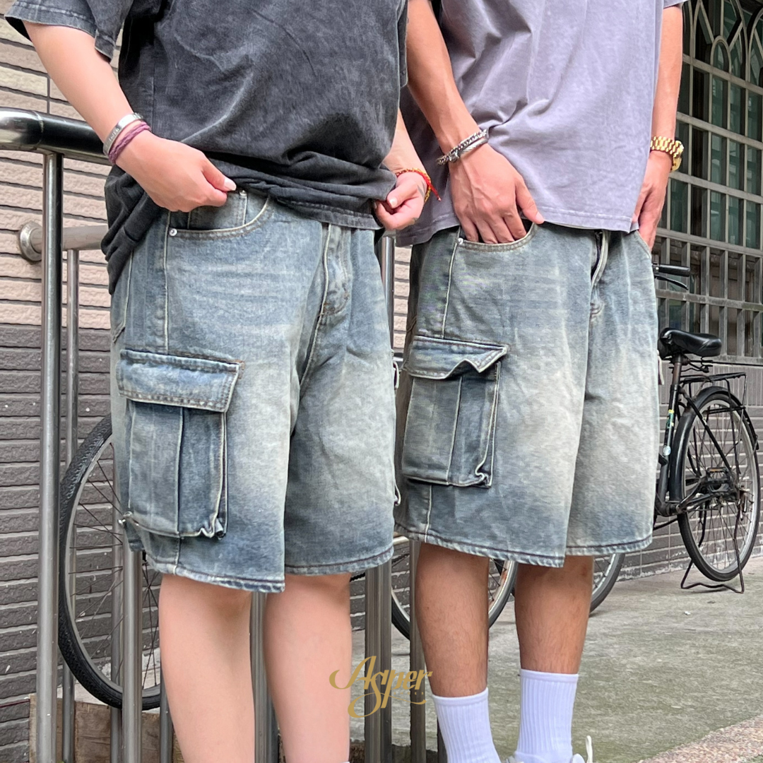 復古括腿牛仔短褲 SBG0016