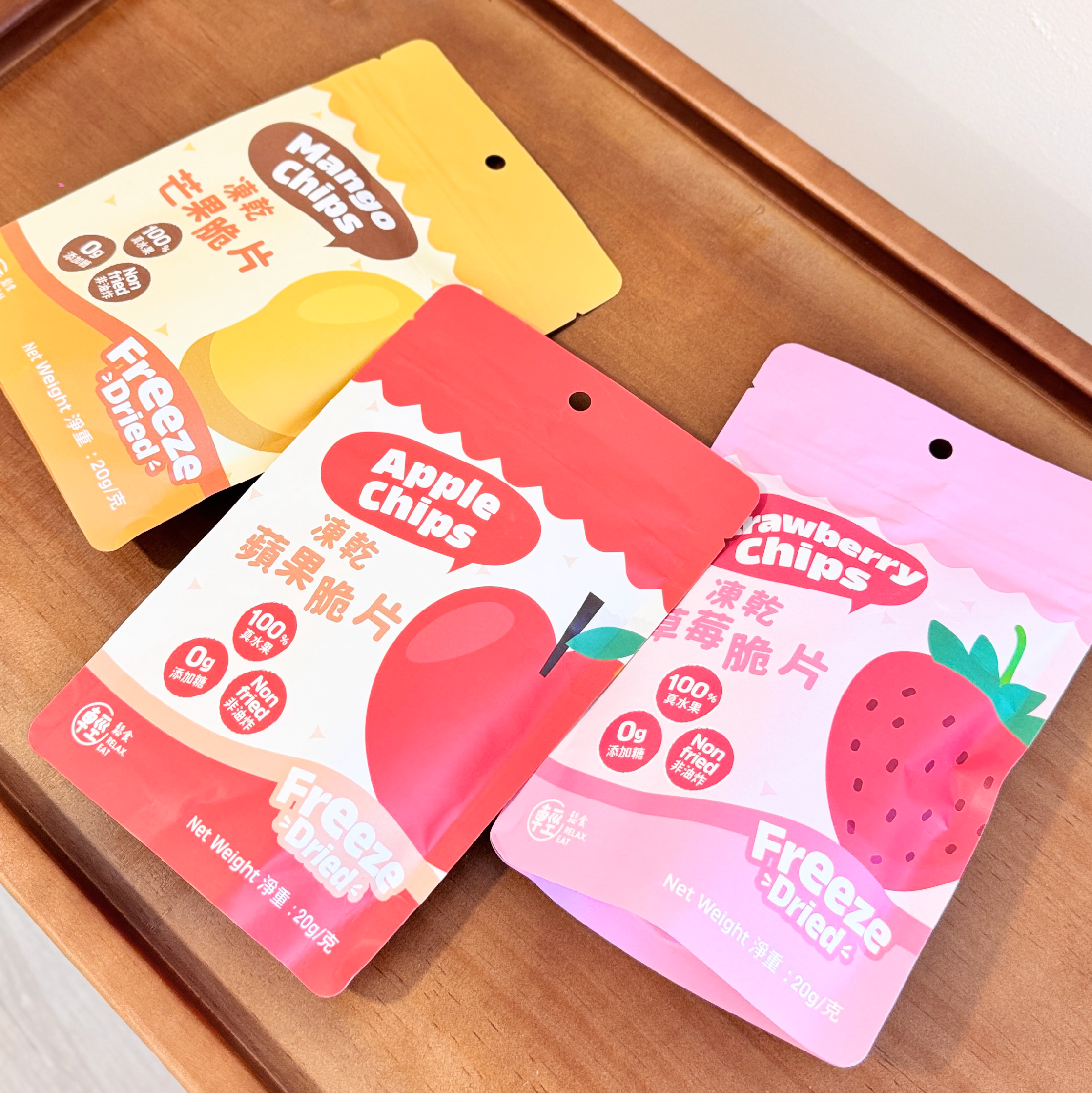 輕鬆食 100%天然凍乾水果乾3包優惠（芒果/蘋果/士多啤梨）