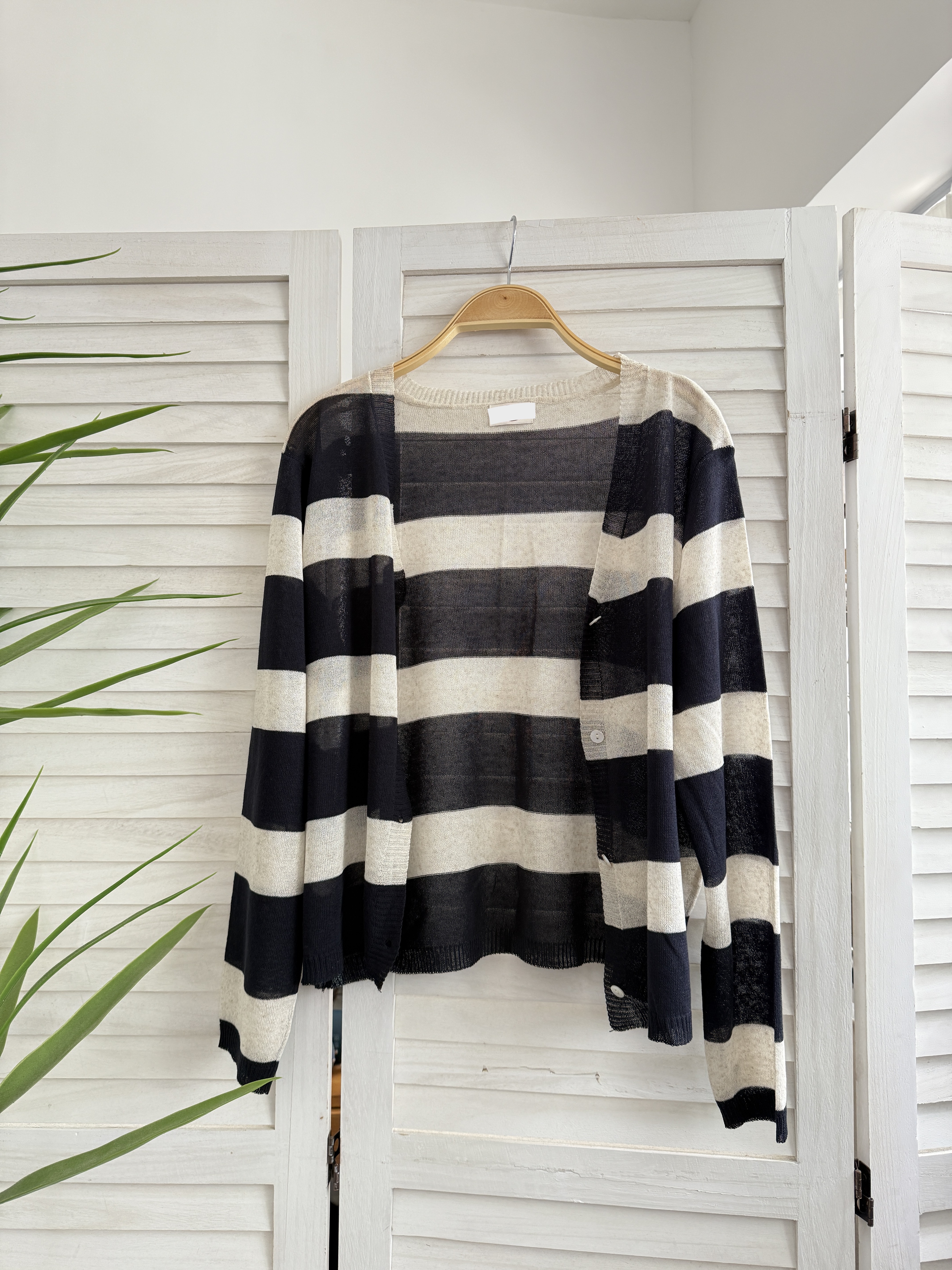 拼色夏款線織薄外套