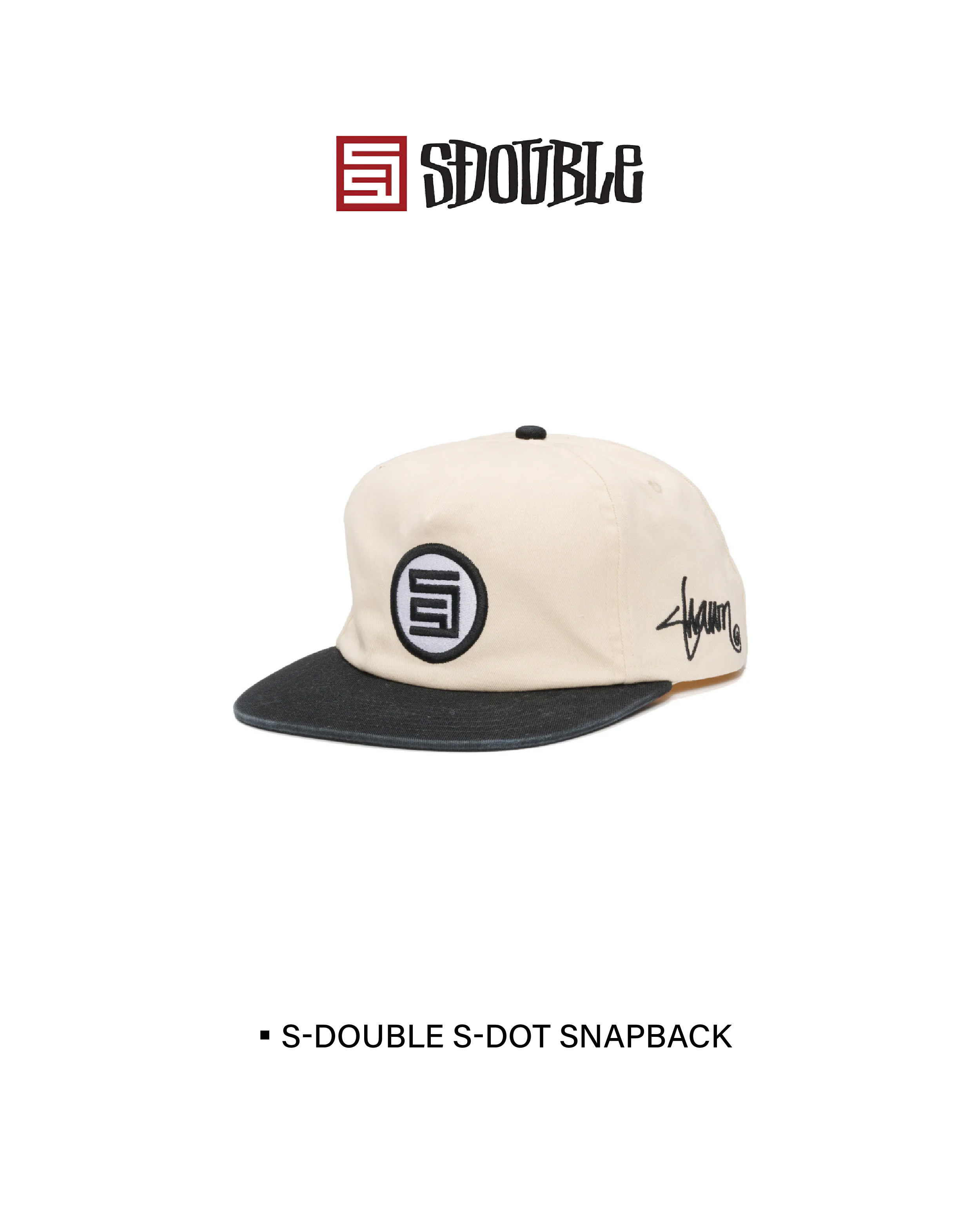 S/Double S-Dot Snapback 刺繡棒球帽