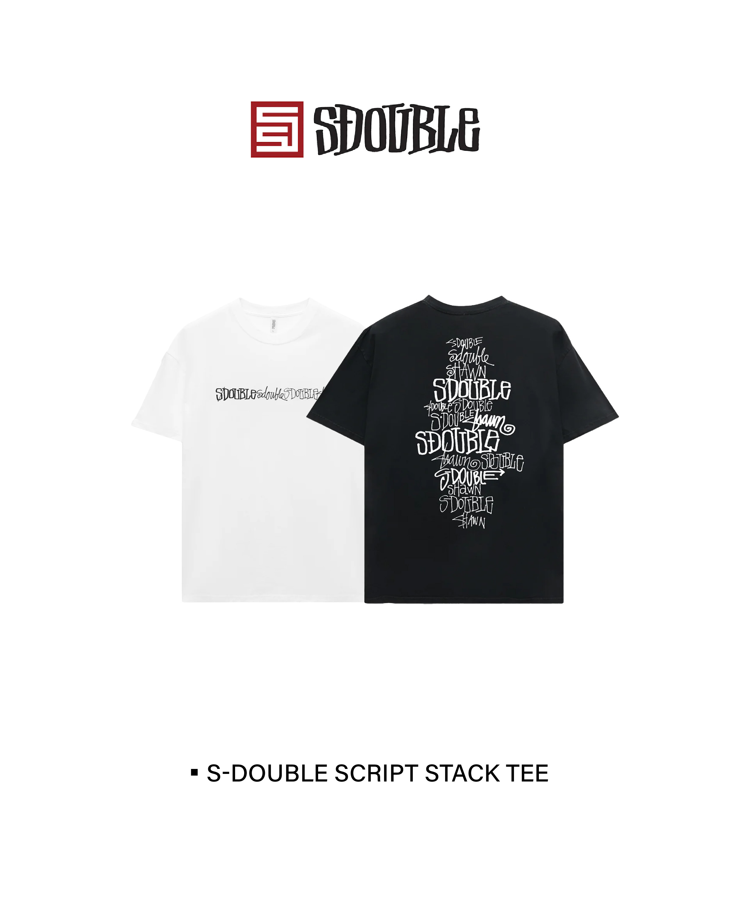 S/Double Script Stack Tee 腳本設計短Tee 2色
