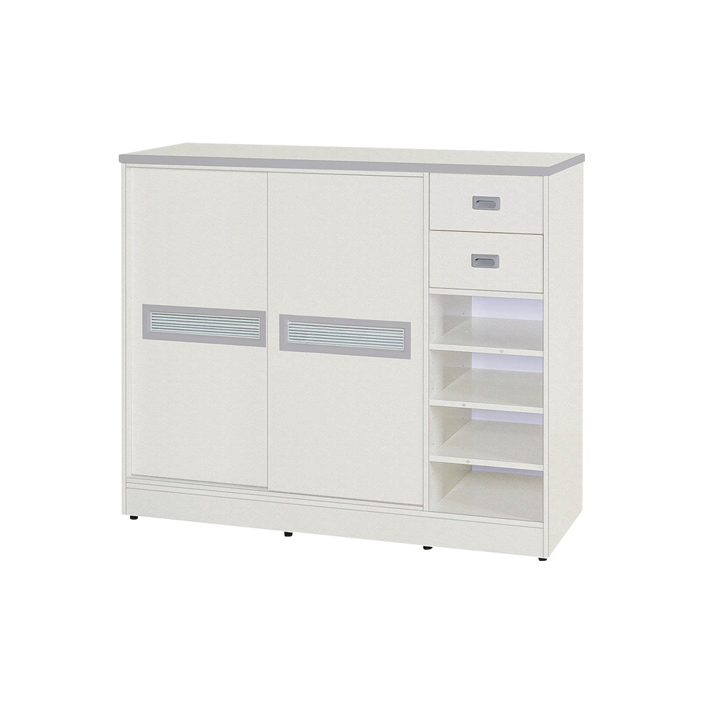 南亞塑鋼-4.2尺線條紋橫飾條防水塑鋼鞋櫃