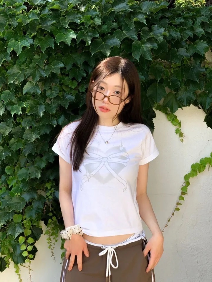 【優惠預訂】韓國愛心蝴蝶結TEE（3色）