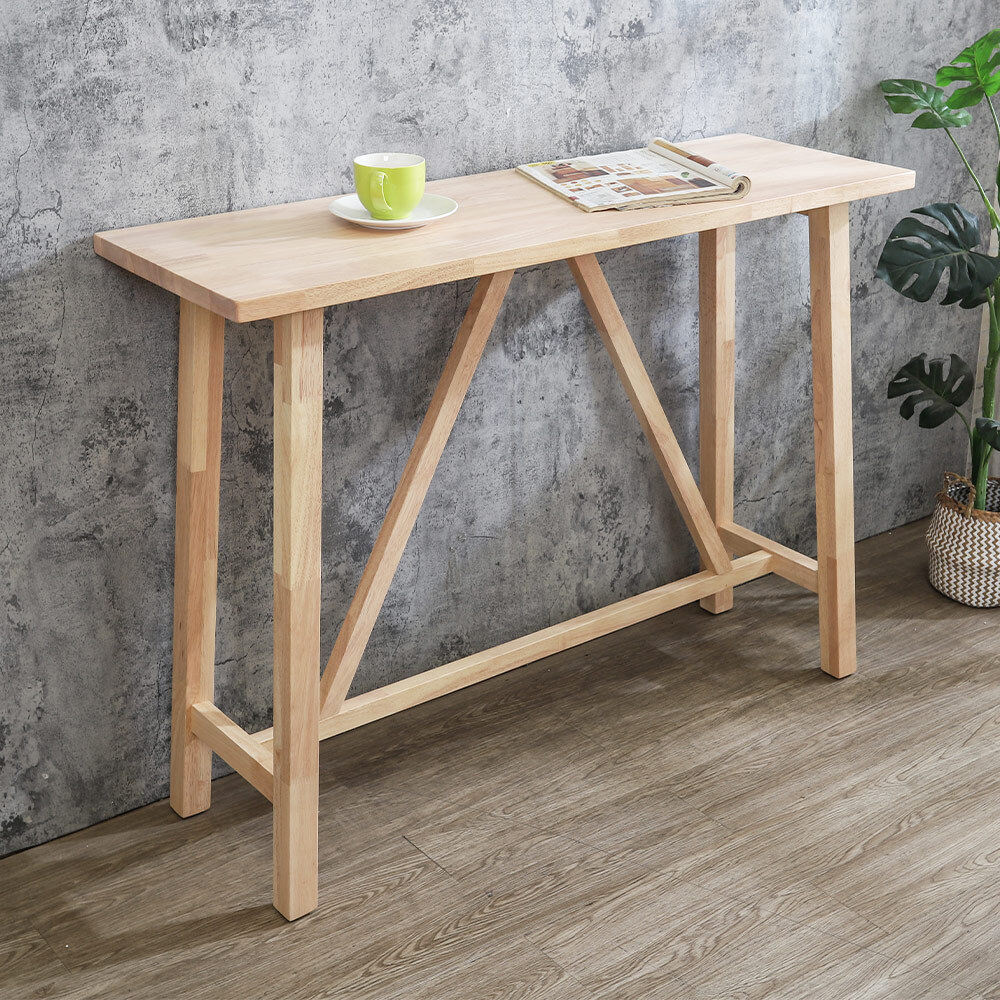 伯倫4尺實木吧台桌/吧檯桌/洽談桌/休閒桌-鄉村木紋色