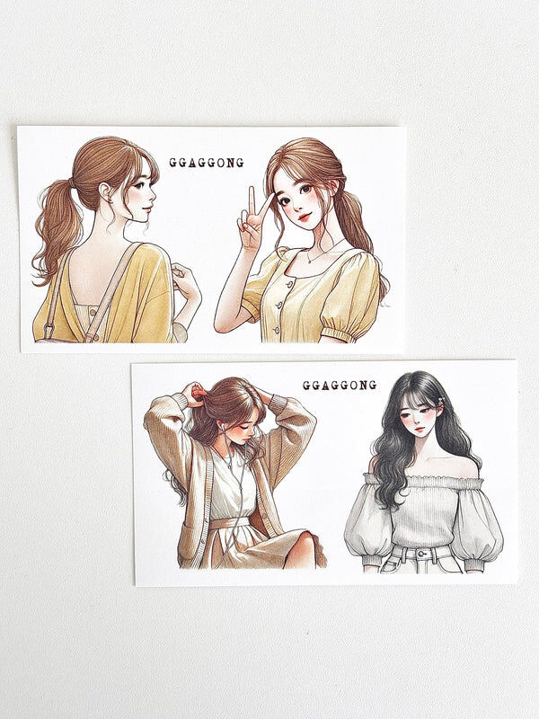 韓國 ggaggong．ggaggong女孩vol.1 模造紙貼紙包