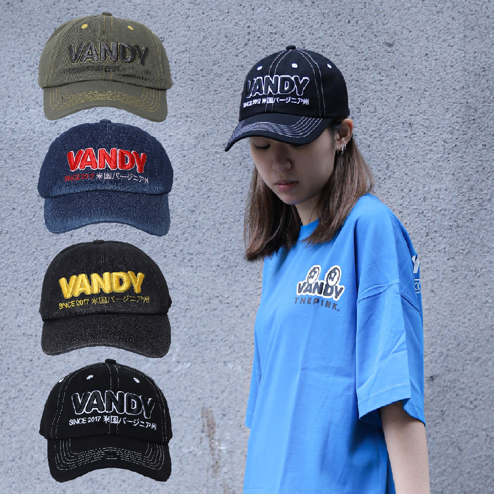 VANDYTHEPINK® ASIC LOGO CAP 單寧 單寧黑 綠 黑 可調整 大LOGO 棒球帽 老帽【VD7072/VD7073】