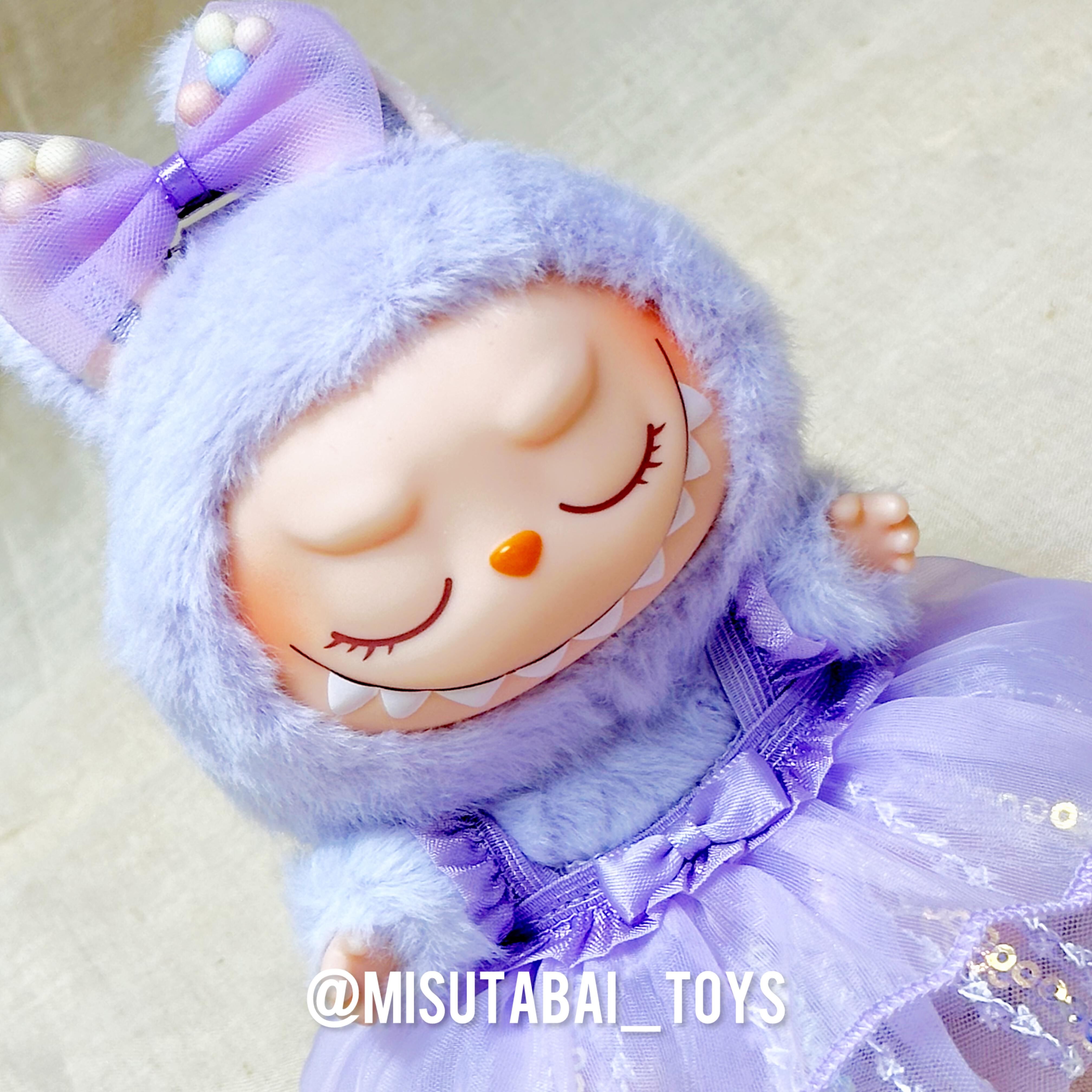 Doll Outfit Fashion F46 - Purple Dress with Ribbon