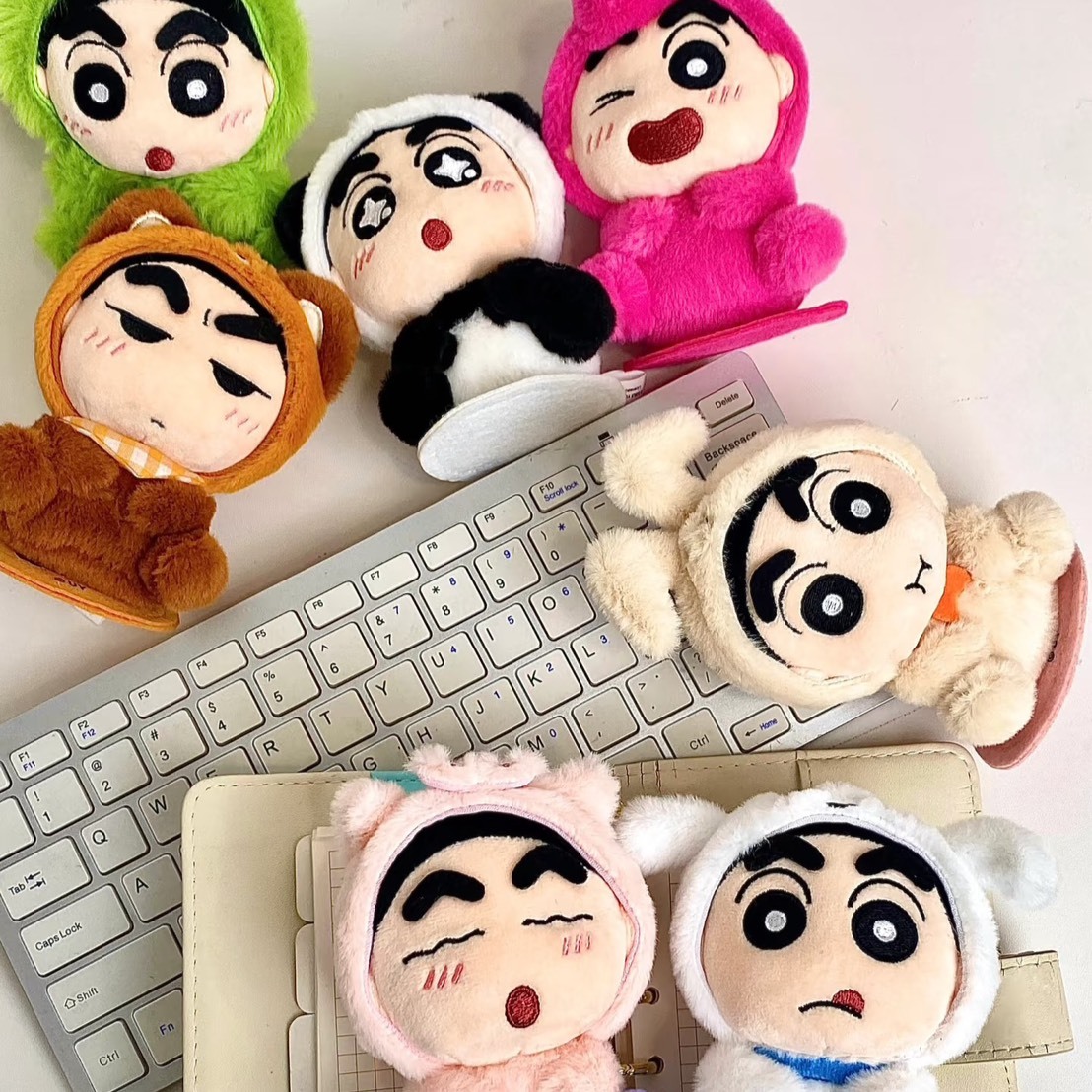 蠟筆小新 磁吸式 肩上小動物系列 毛絨公仔玩具 盲盒 整端6個