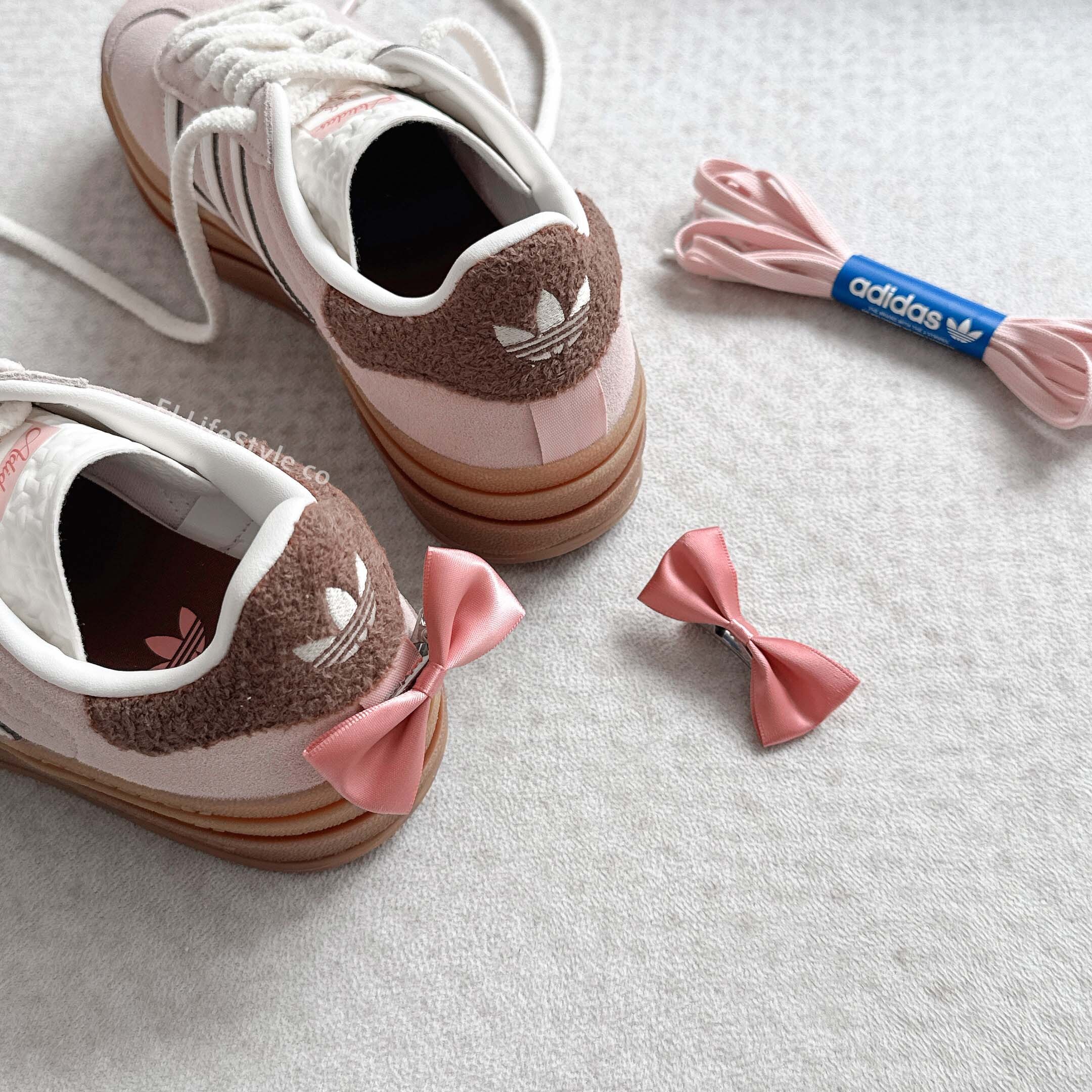 DISNEY 迪士尼 貓兒歷險記 X ADIDAS GAZELLE BOLD 摩卡櫻花粉 焦糖底 瑪麗貓 蝴蝶結 厚底 增高 解構 女鞋 JR4244 / 現＋預