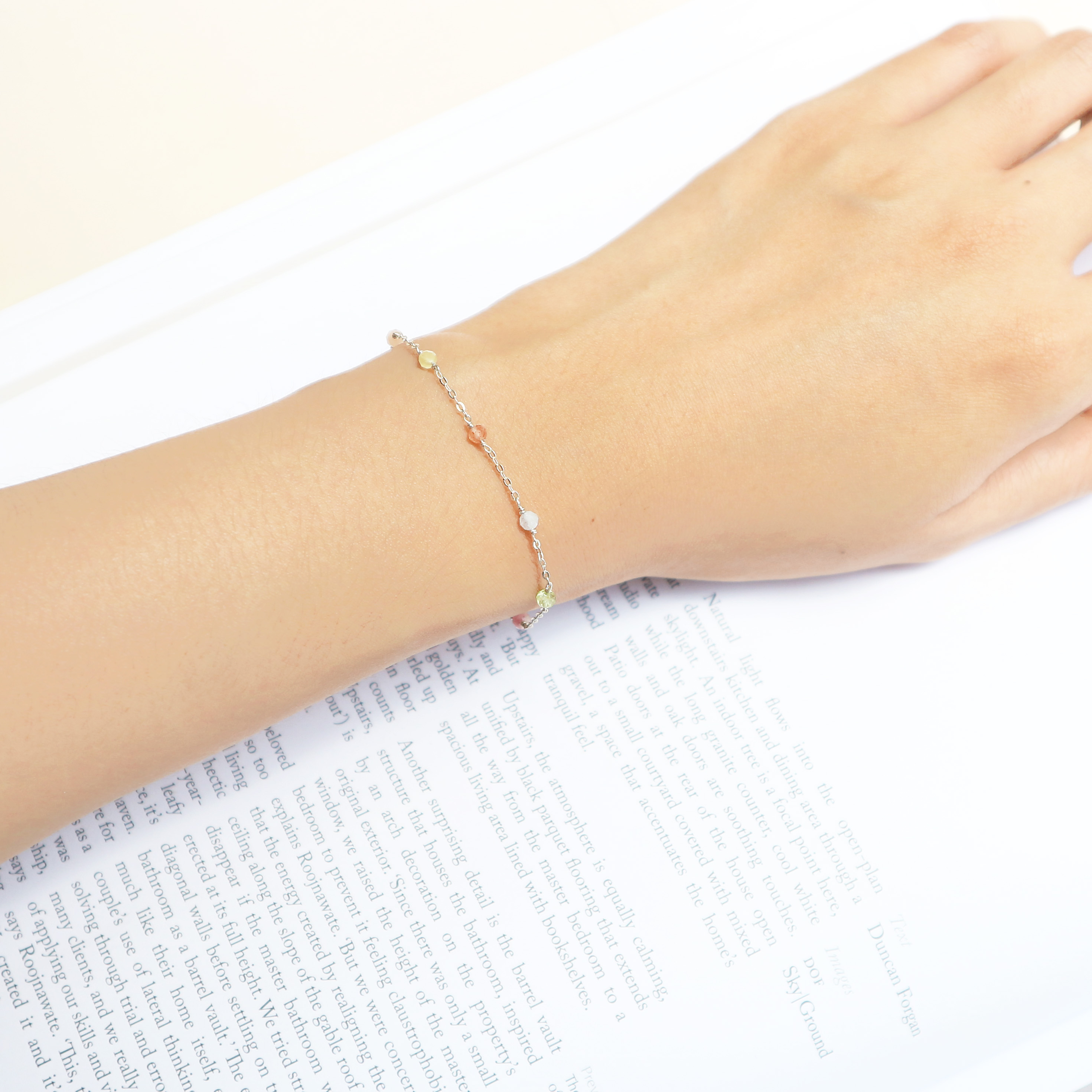 Ada 彩色天然石手鍊-S925銀