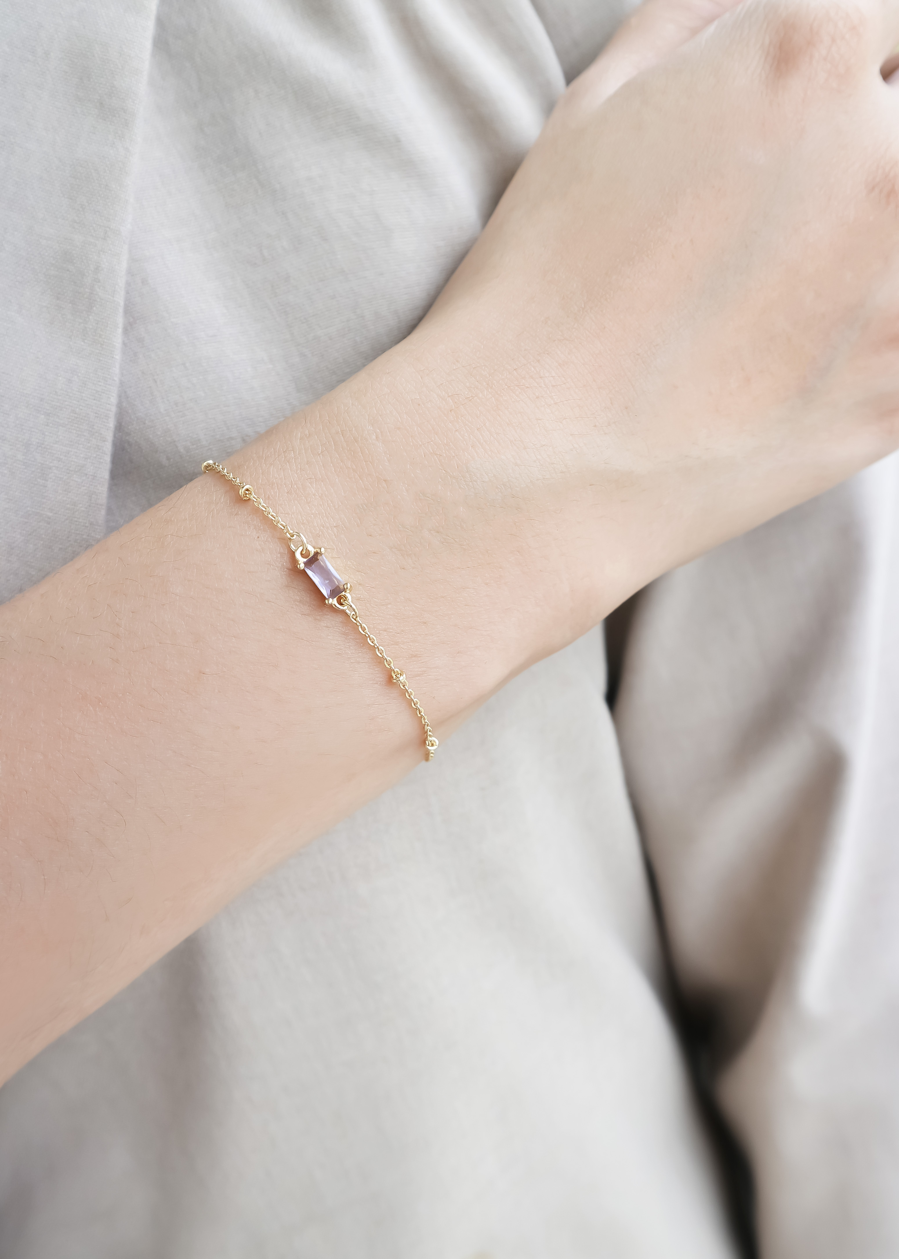 薰衣草紫鋯石氣質手鍊