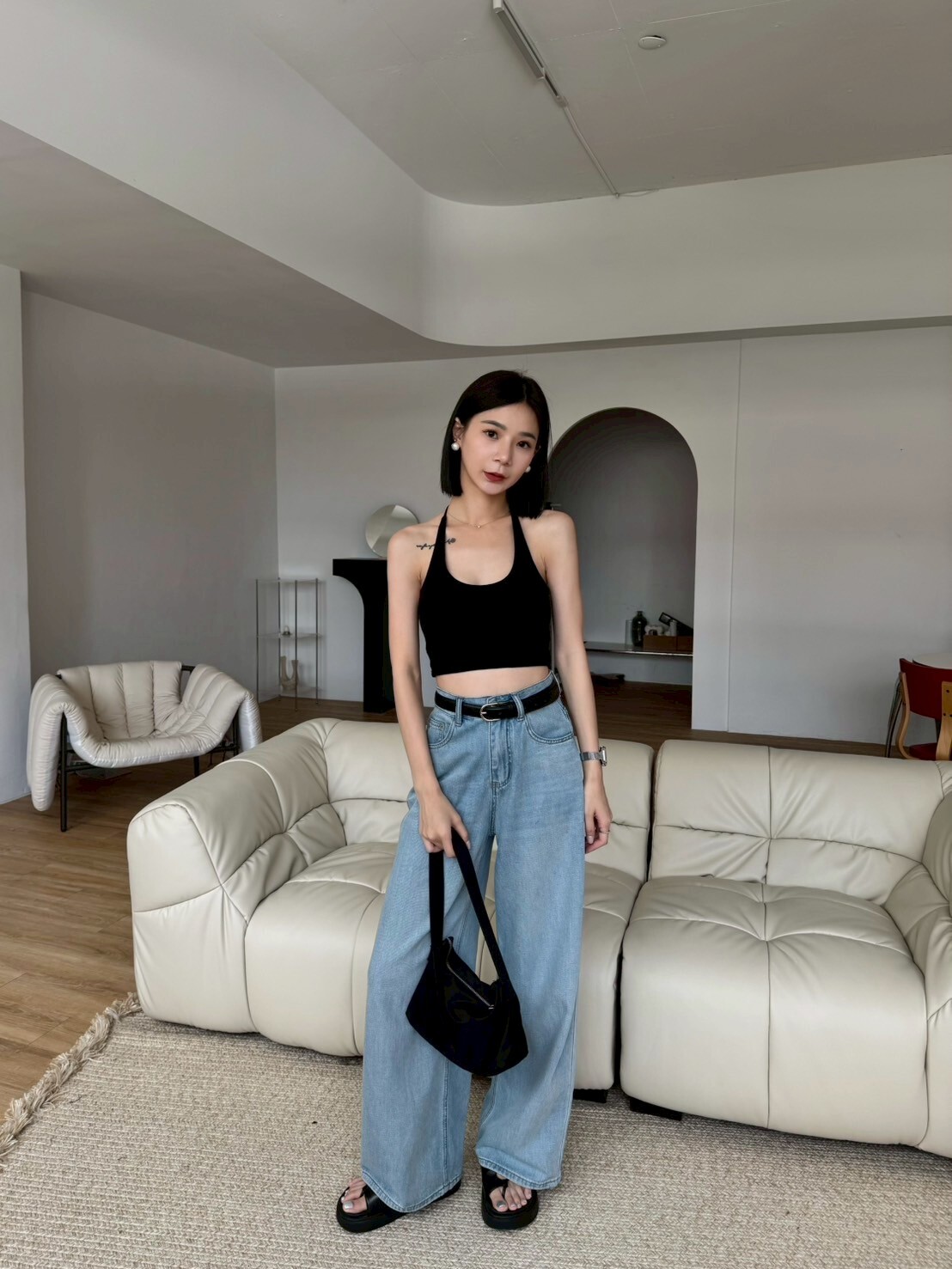 繞脖綁帶短版BRATOP