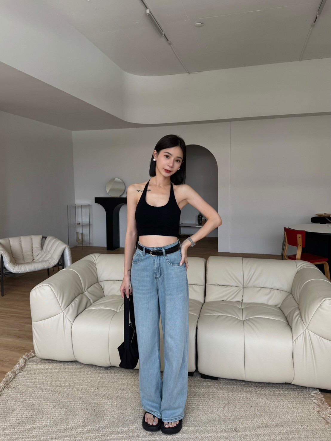 繞脖綁帶短版BRATOP