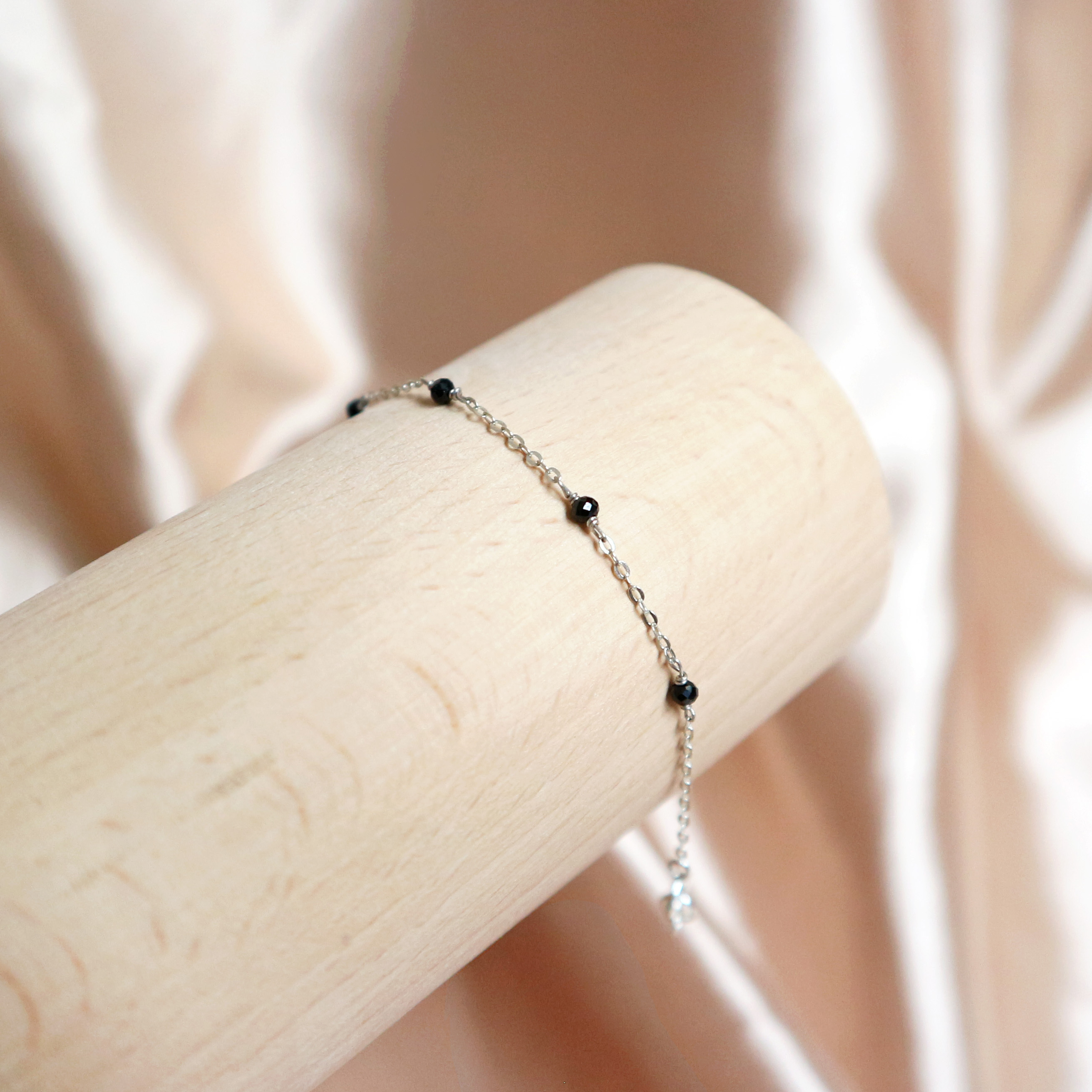 Maleficent 純銀手鍊｜黑尖晶石｜