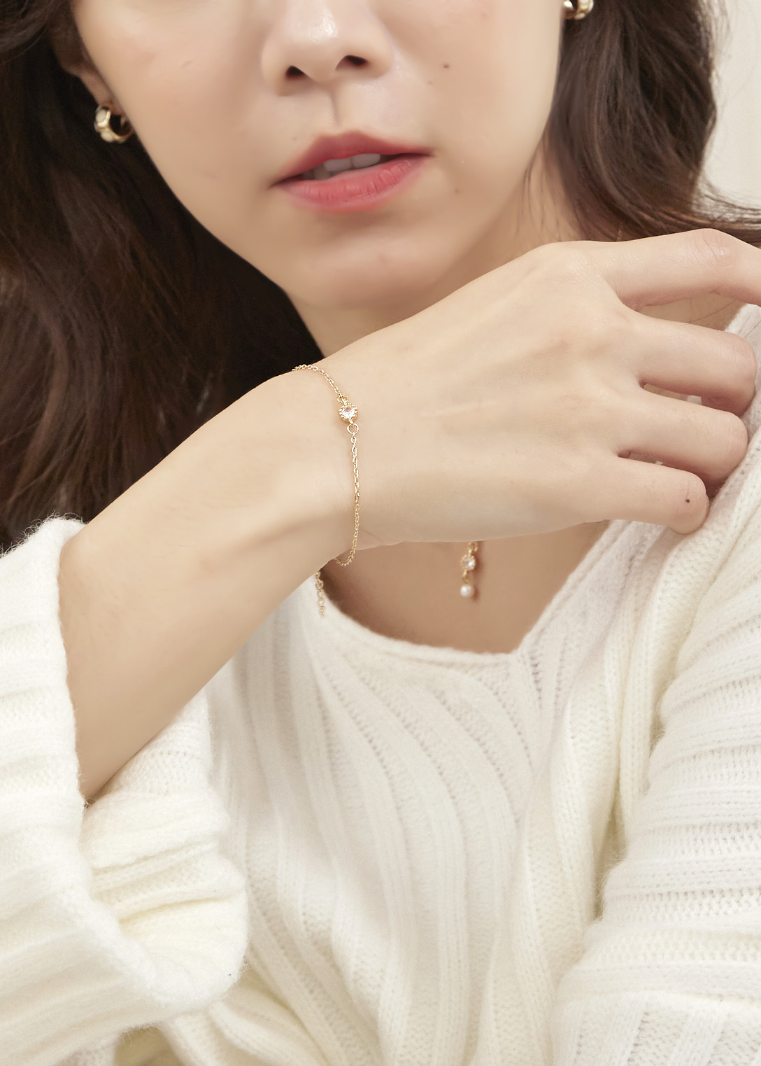 簡約單顆鋯石手鍊