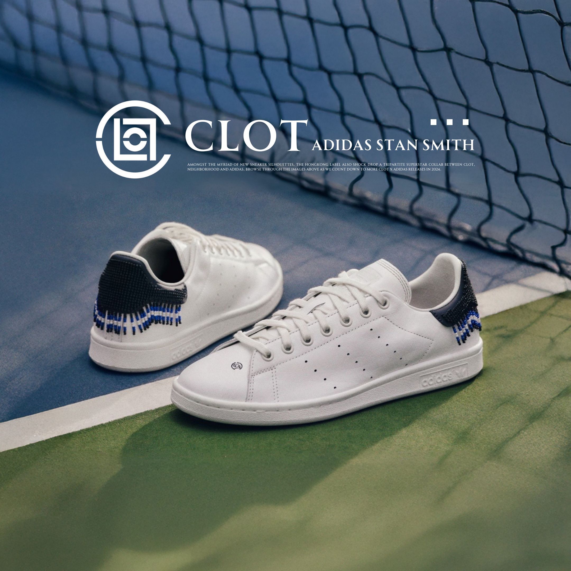 NICEDAY 代購 CLOT 凝結集團 陳冠希 x Adidas Stan Smith 小白鞋 板鞋 聯名 白藍 JR0022