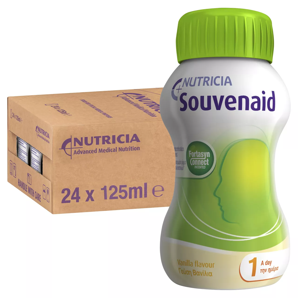 荷蘭 Nutricia Souvenaid 智敏捷營養品 – 雲喱拿 (盒裝：125ml x 4支) [H6540030001]【荷蘭製造】【4支/盒，6盒/箱)