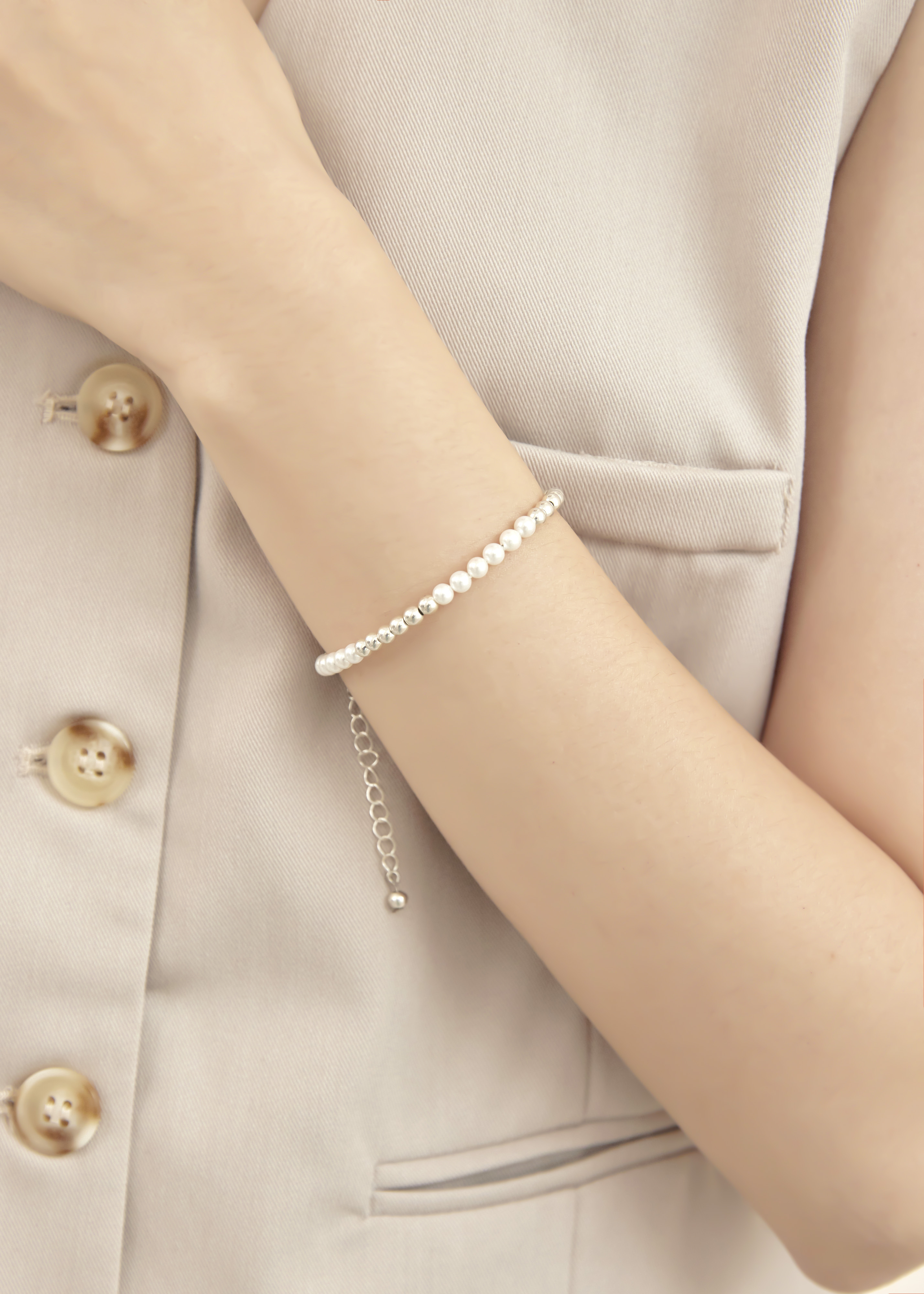 Classic珍珠手鍊-銀