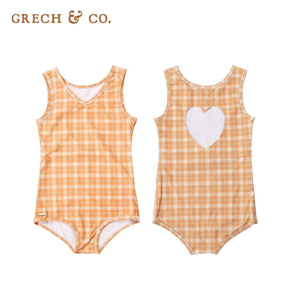 Grech&Co. 抗UV防曬愛心連身泳衣(多色可選)