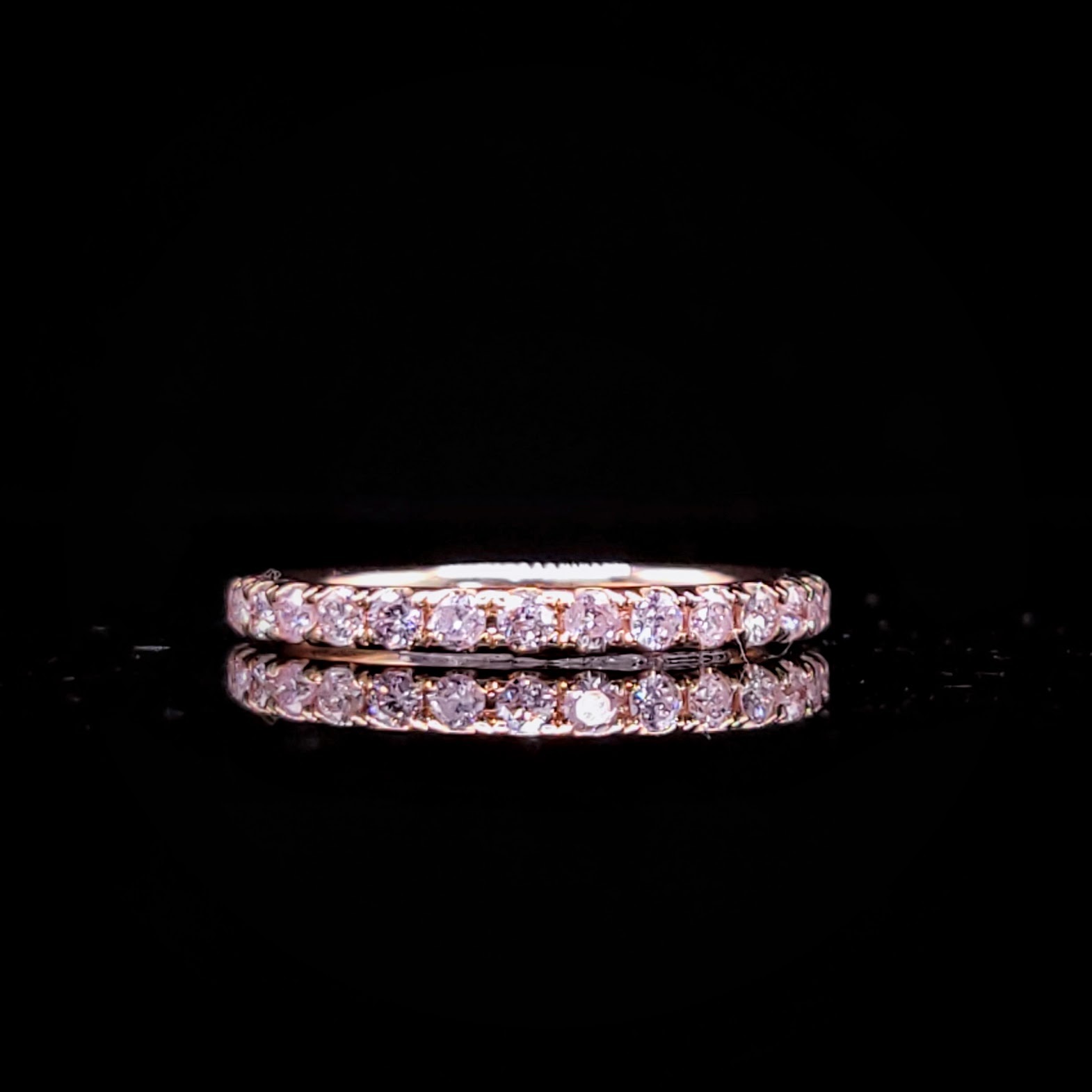 18K Rose Gold 0.65ct Fancy Pink Diamond Eternity Ring