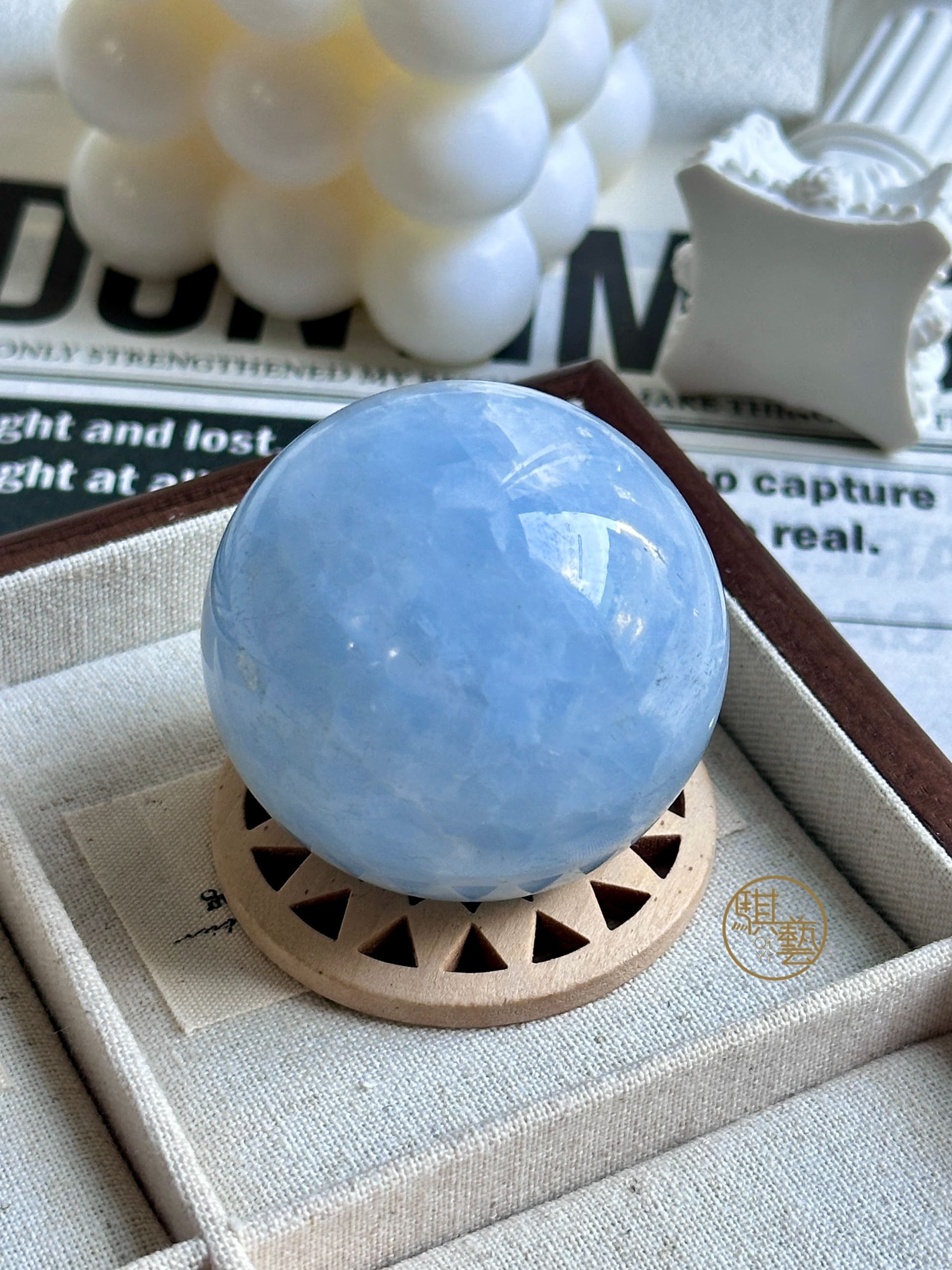 天青石球｜平靜心靈與天使連結的溫柔能量球 舒緩焦慮 安定磁場 提升溝通