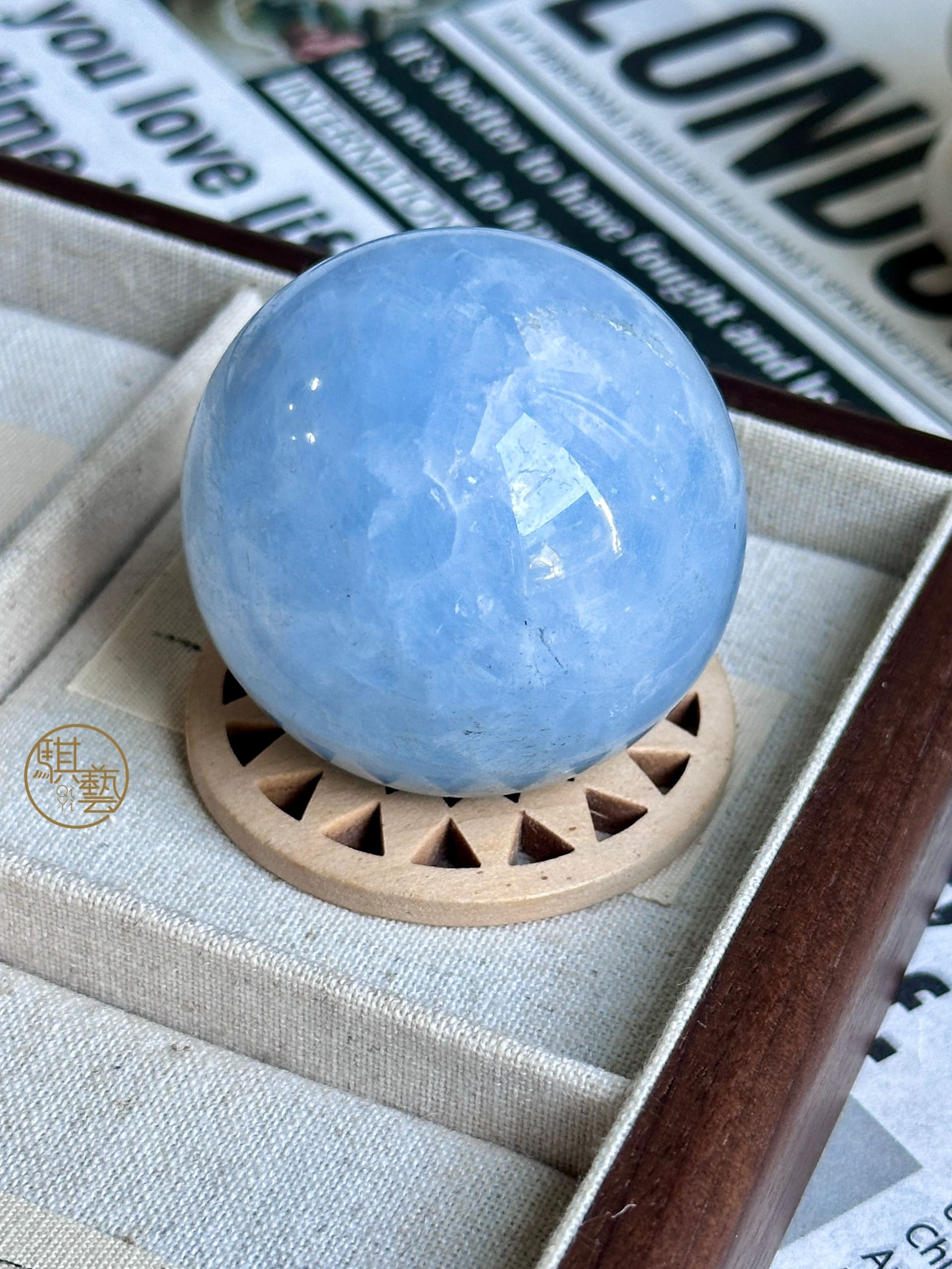 天青石球｜平靜心靈與天使連結的溫柔能量球 舒緩焦慮 安定磁場 提升溝通