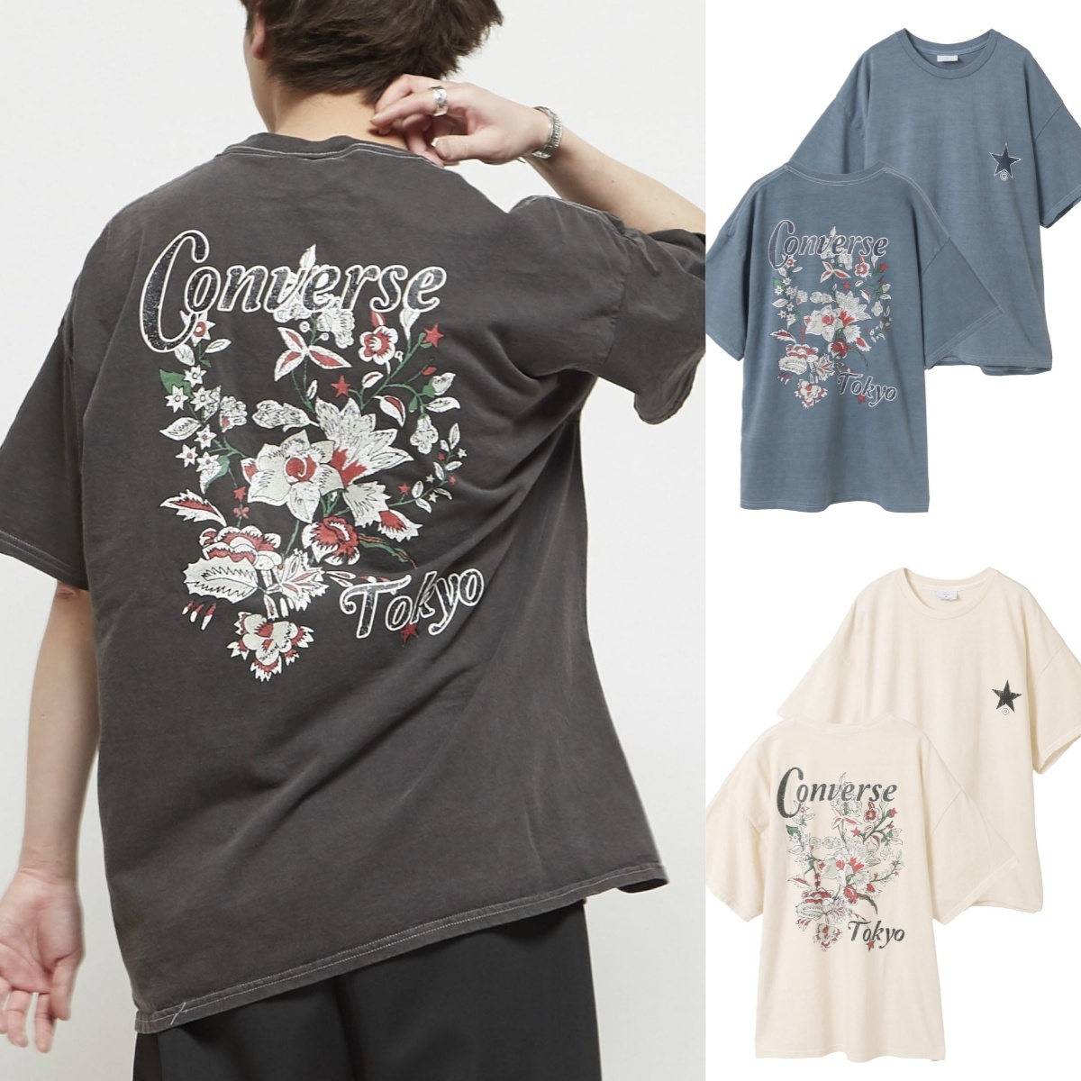 預購┃日本限定 CONVERSE TOKYO PIGMENT DYE FLOWER 水洗 花卉 T恤