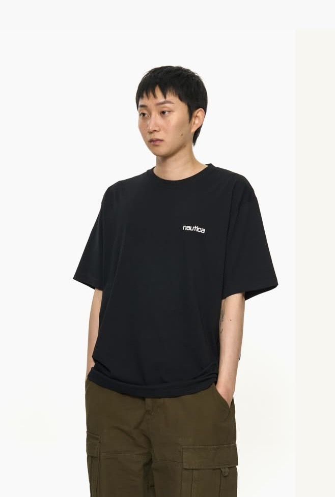 #韓國連線預購 NAUTICA 小LOGO 短踢 黑白兩件組