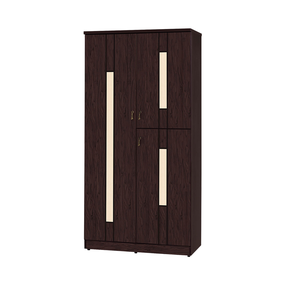 南亞塑鋼-3尺直飾條三開門防水塑鋼高鞋櫃