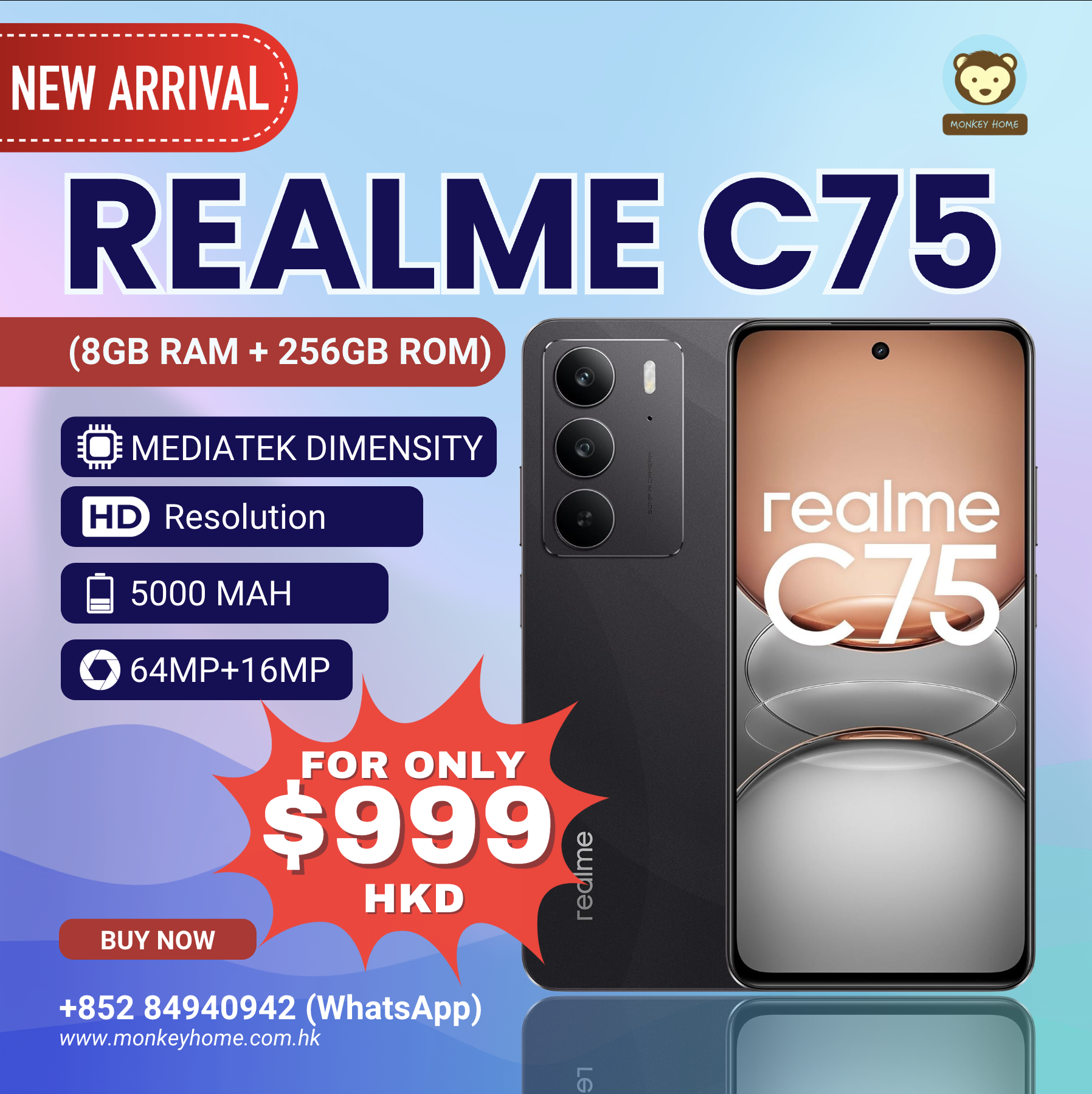 スマートフォン本体 realme C75 8/256 Mobile Realme C75, 8GB RAM, 256GB, Black, Dual SIM