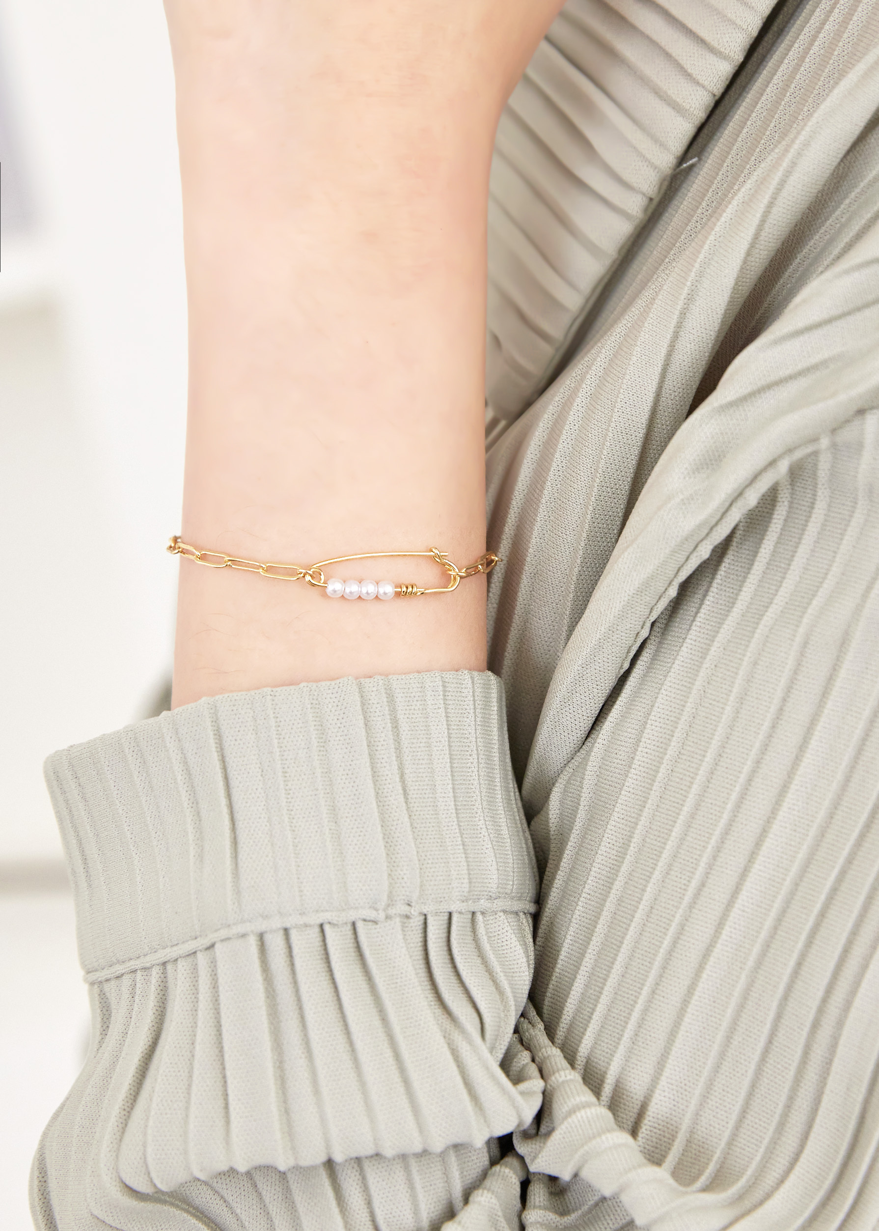 別針珍珠 手鍊