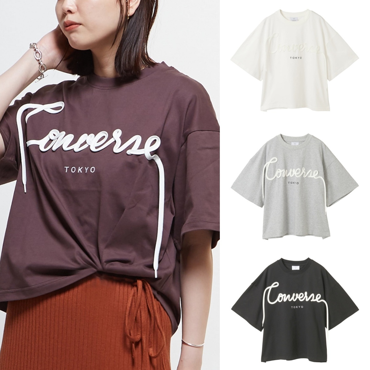 預購┃日本限定 CONVERSE TOKYO SPINDLE LOGO EMBROIDERY TEE 鞋帶 刺繡 LOGO T恤