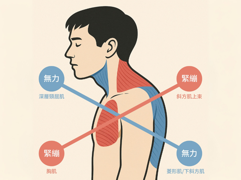 肩胛失衡的常見模式-前鋸肌弱化、中/下斜方肌無力、菱形肌失活、上斜方肌過度緊繃｜肩胛穩定訓練4招！改善駝背、肩頸痠痛，每天10分鐘找回挺拔